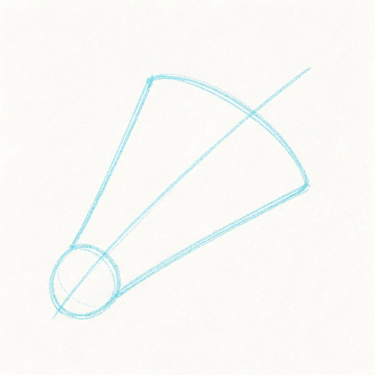 Open the feather skirt stage for how to draw a badminton shuttlecock