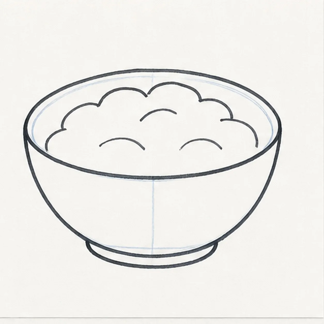 Pile in the noodles stage for how to draw a bowl of macaroni