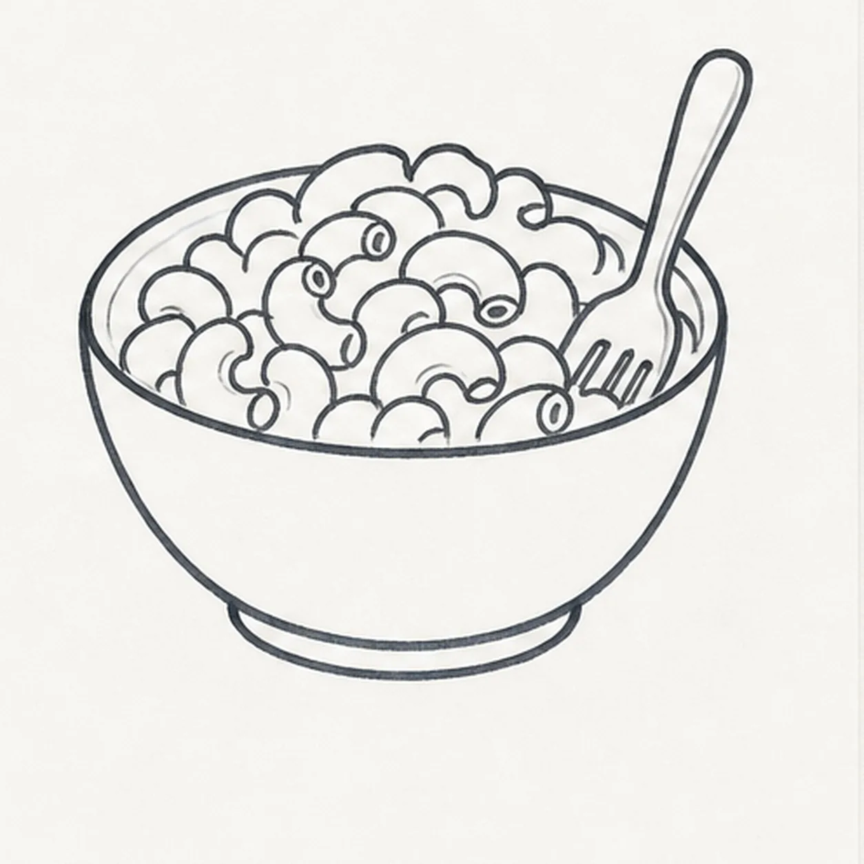 Stripe the bowl stage for how to draw a bowl of macaroni