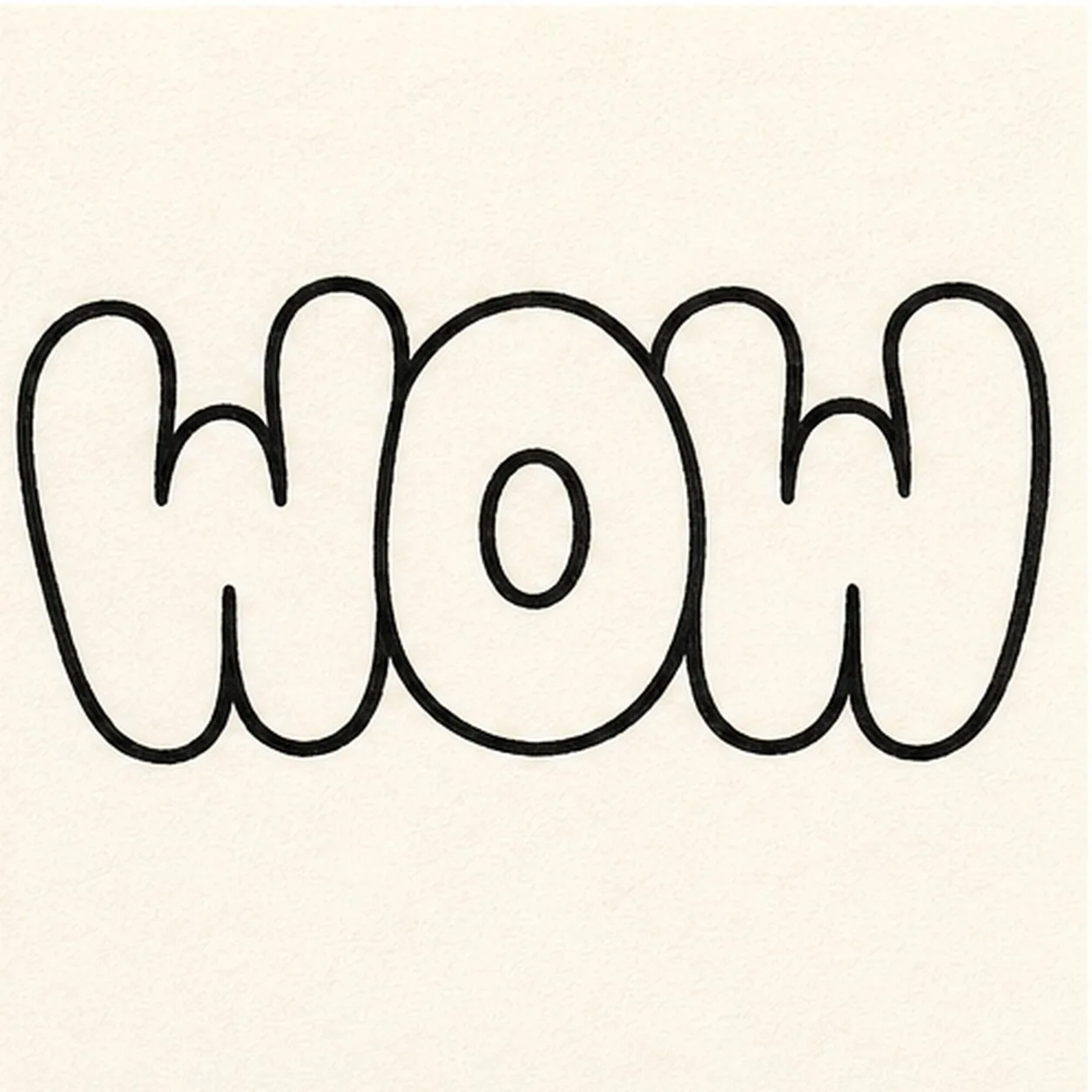 Ink the word stage for how to draw a WOW doodle