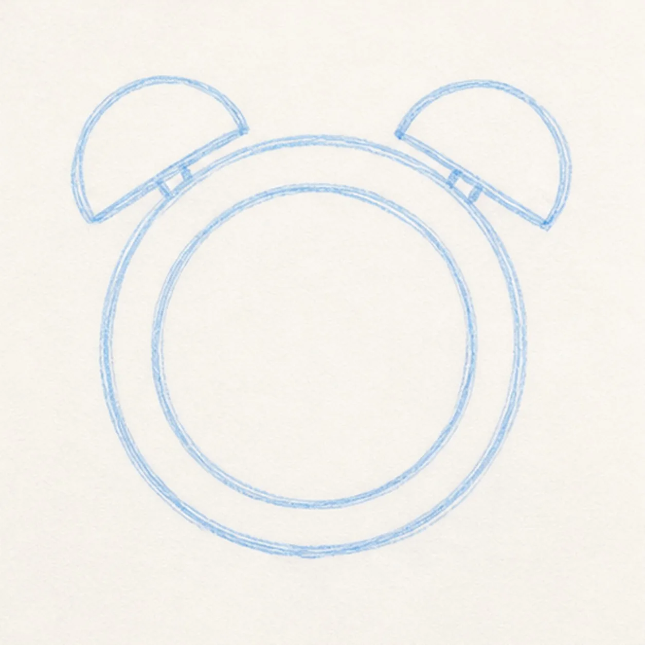 Add the bells stage for how to draw an alarm clock