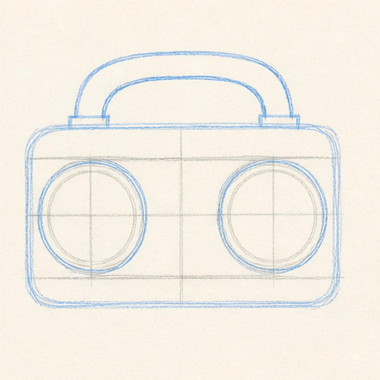Set the speakers stage for how to draw a boombox