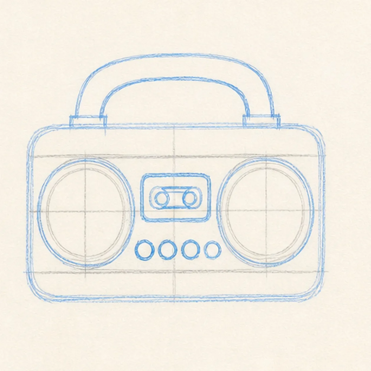 Add the controls stage for how to draw a boombox