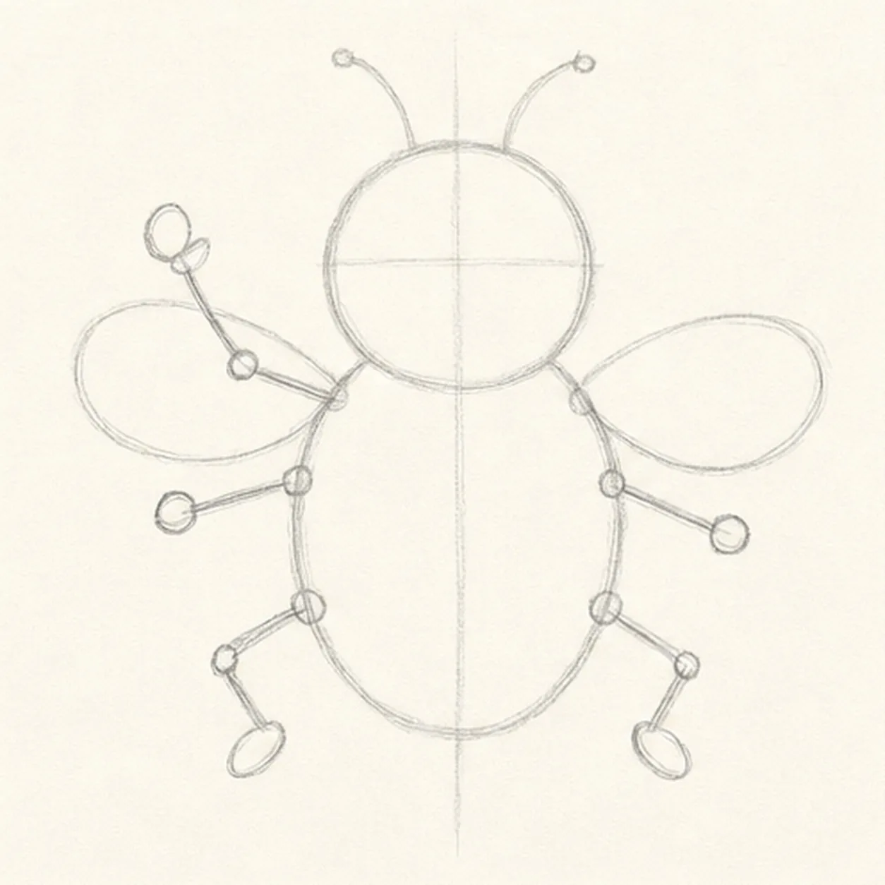 Set the bumblebee guides stage for how to draw a bee