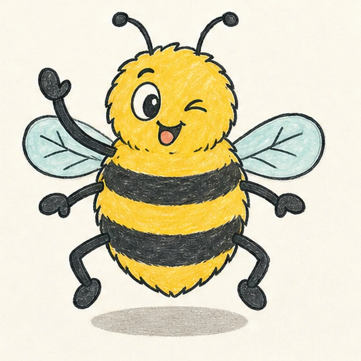 Ink the honey-gold color stage for how to draw a bee