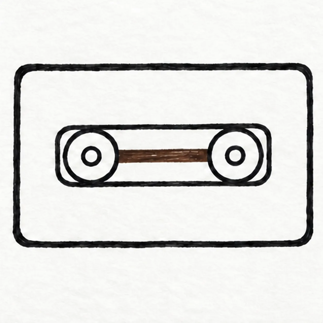 Connect the tape stage for how to draw a cartoon cassette tape
