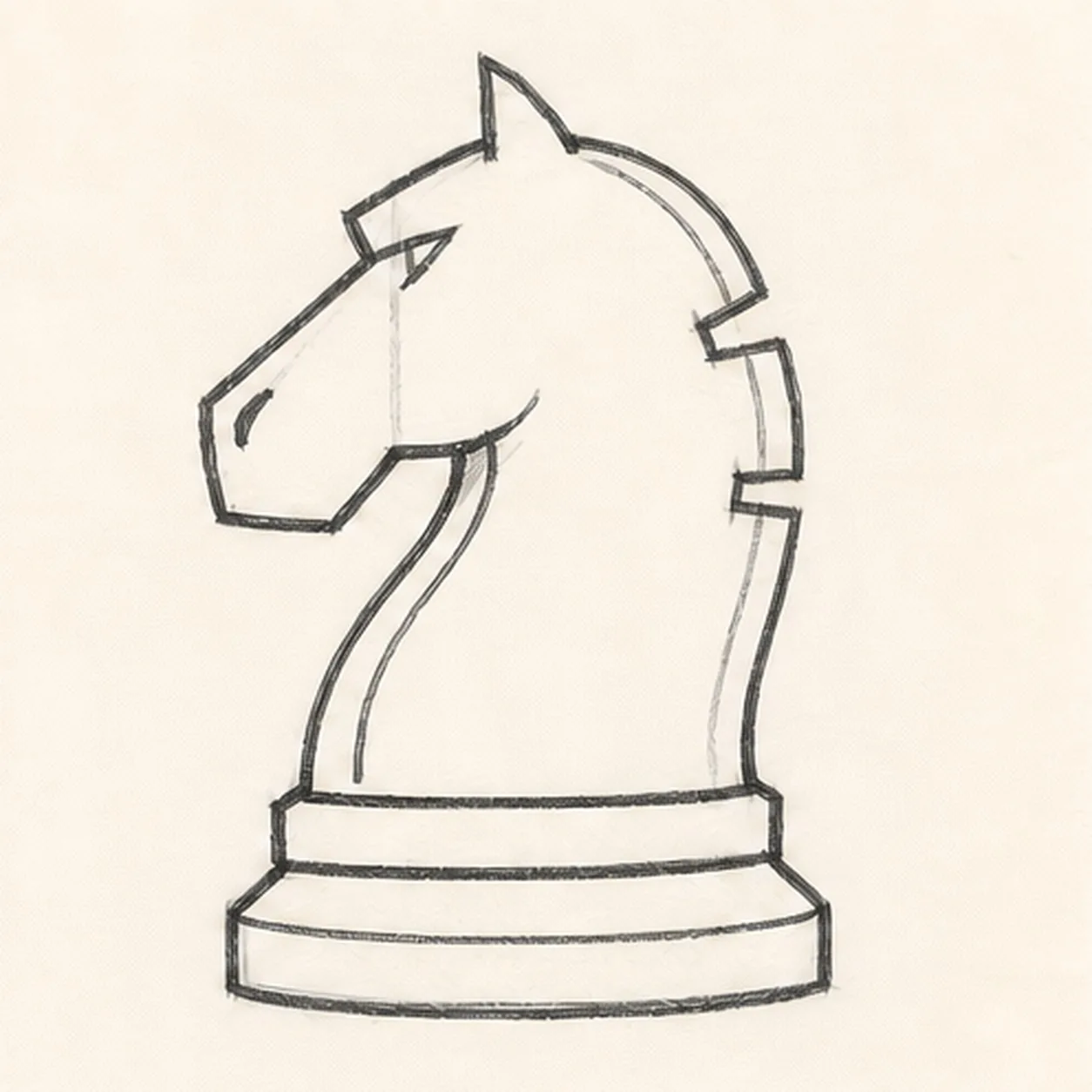Carve the knight details stage for how to draw a chess knight