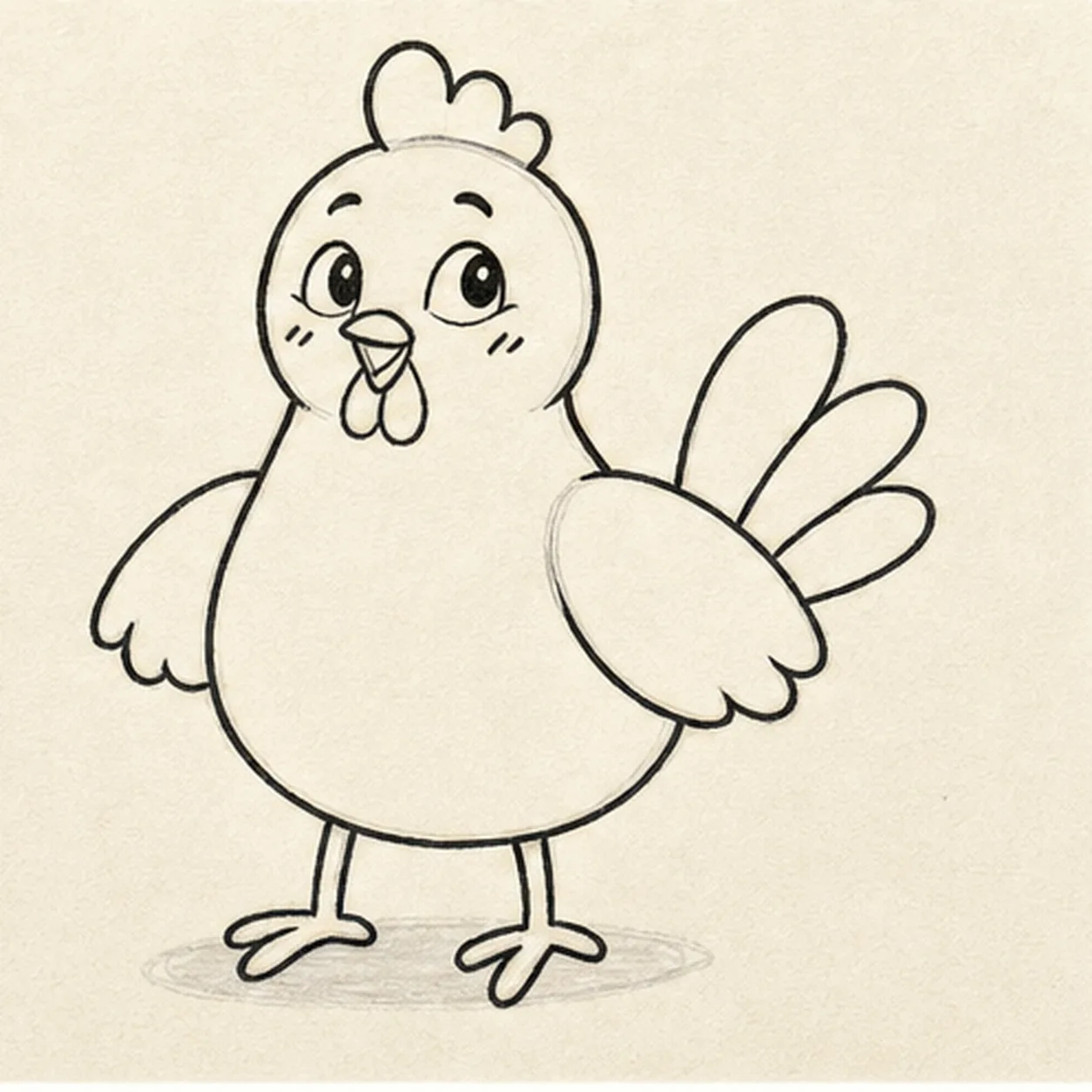 Give the chicken a sunny peep stage for how to draw a chicken
