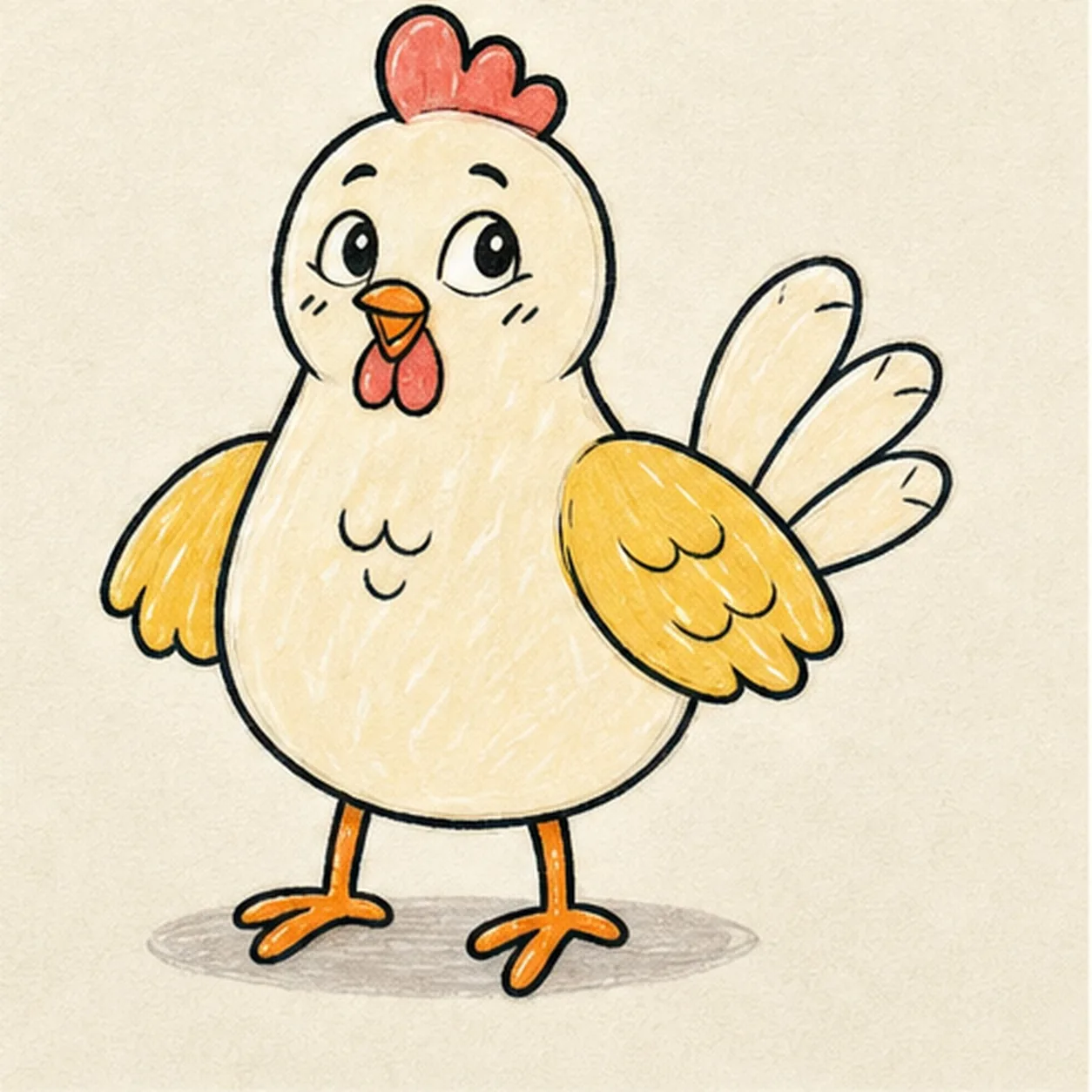 Add the sunny marker color stage for how to draw a chicken