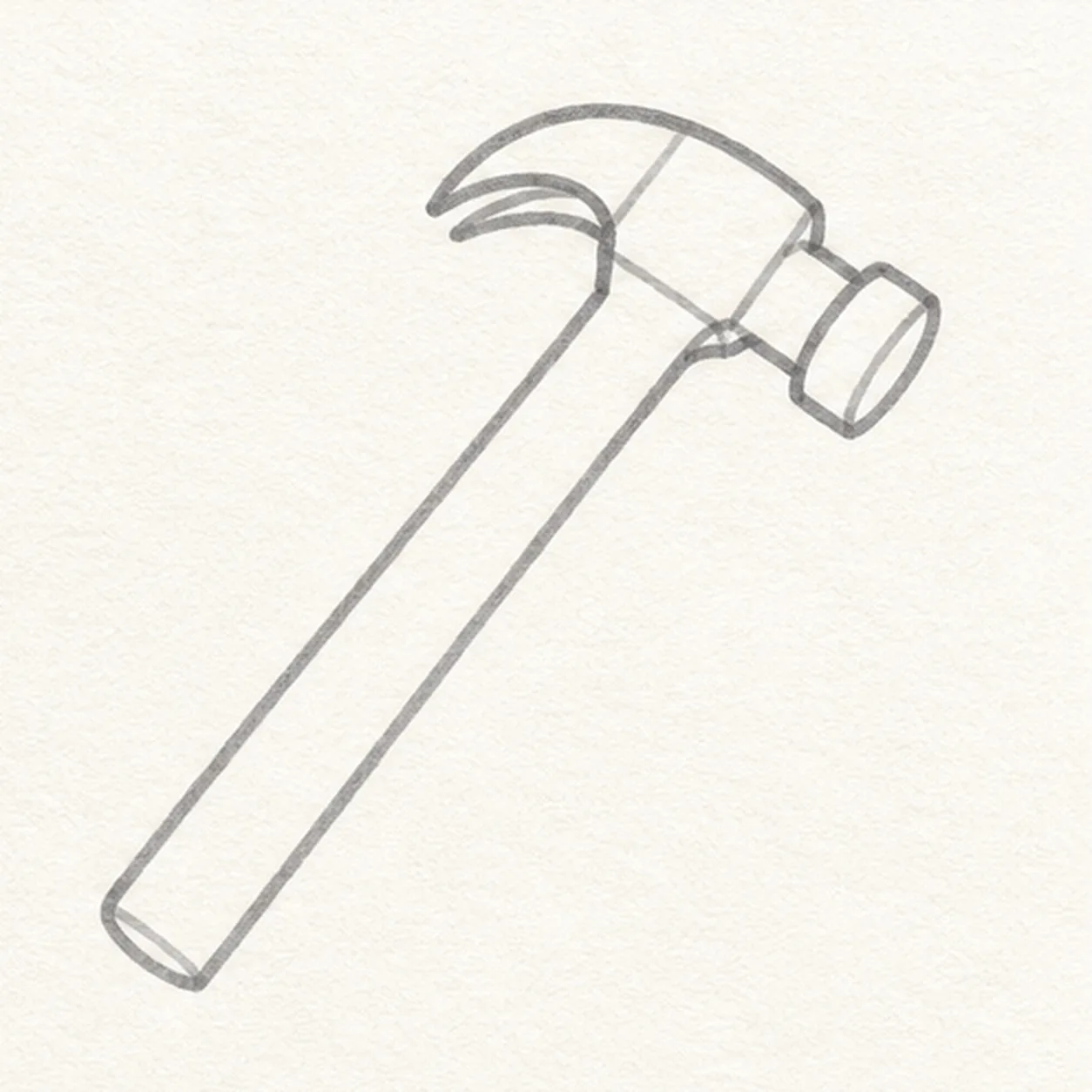 Cut in the claw stage for how to draw a claw hammer