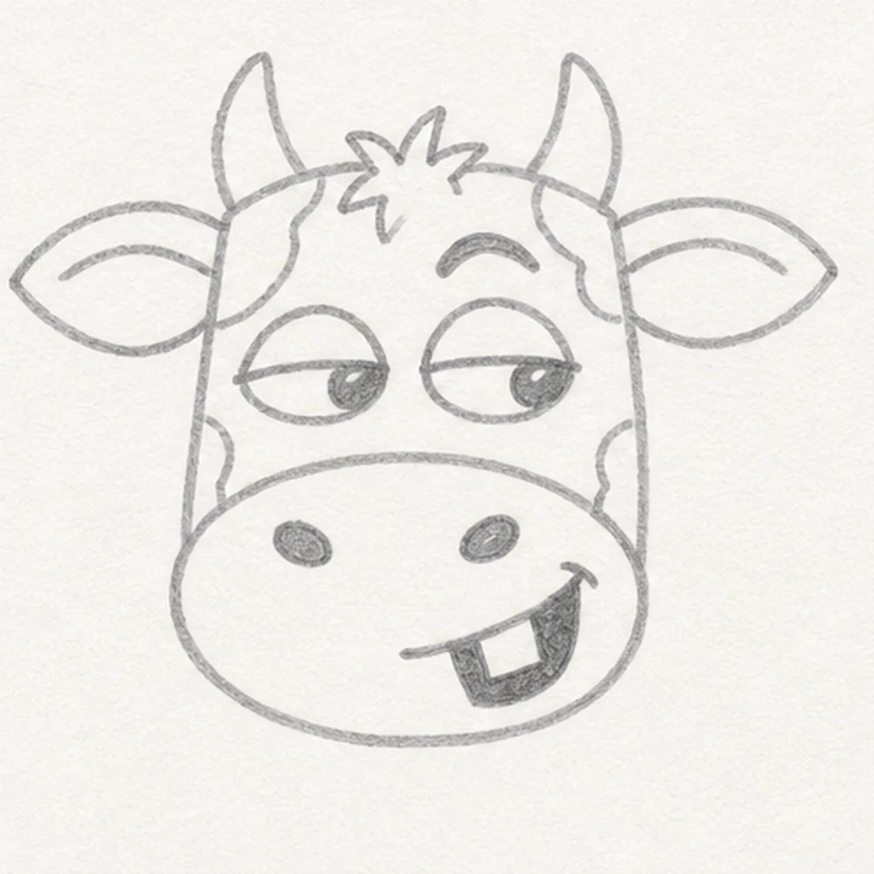 Place tuft and patches stage for how to draw a cow face