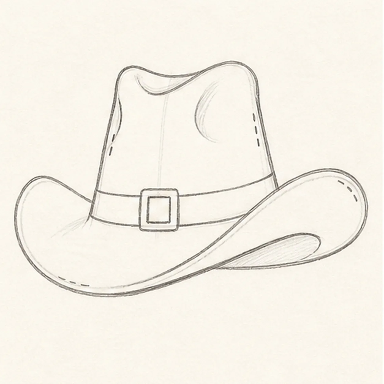 Wrap the hatband stage for how to draw a cowboy hat