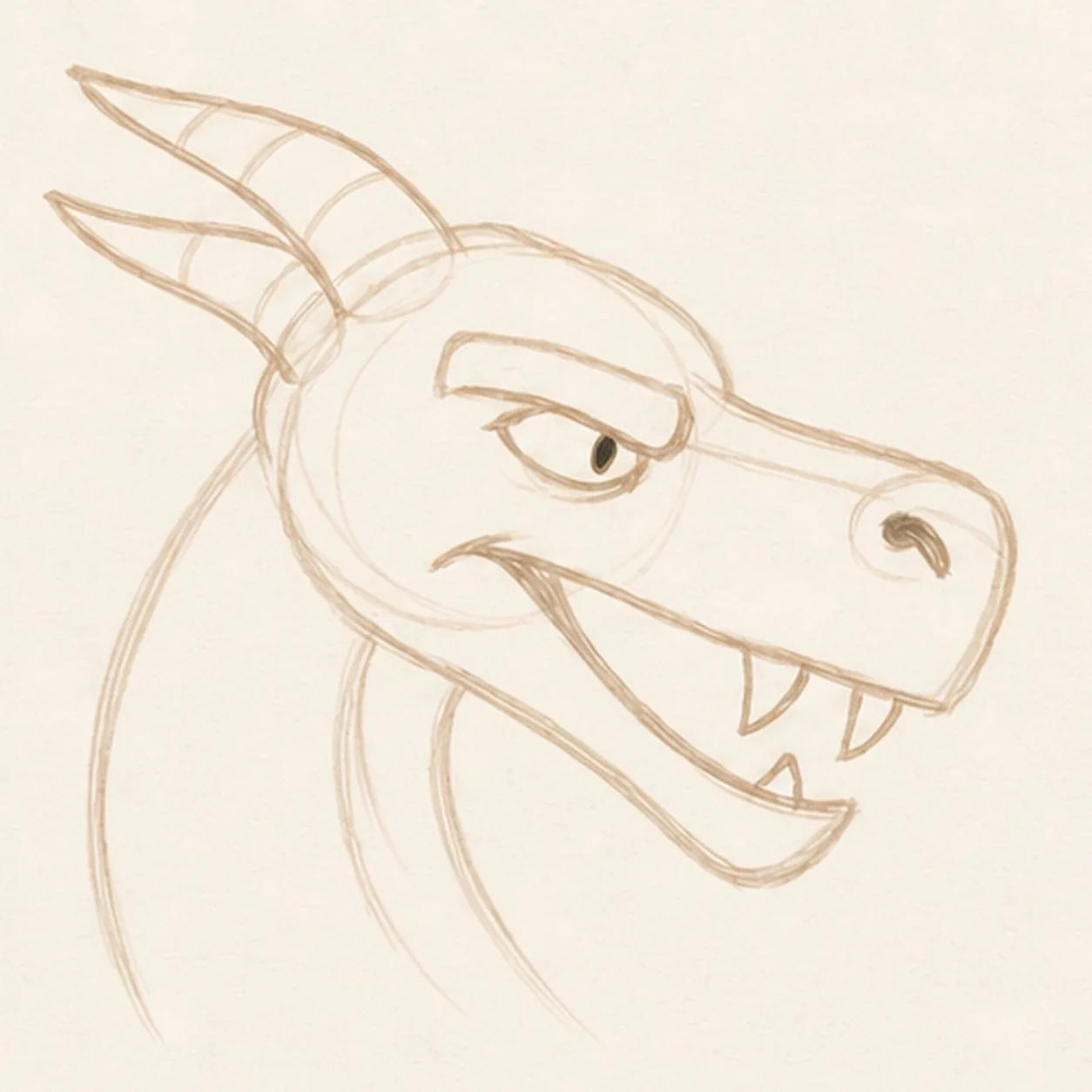Aim the sly dragon expression stage for how to draw a dragon head
