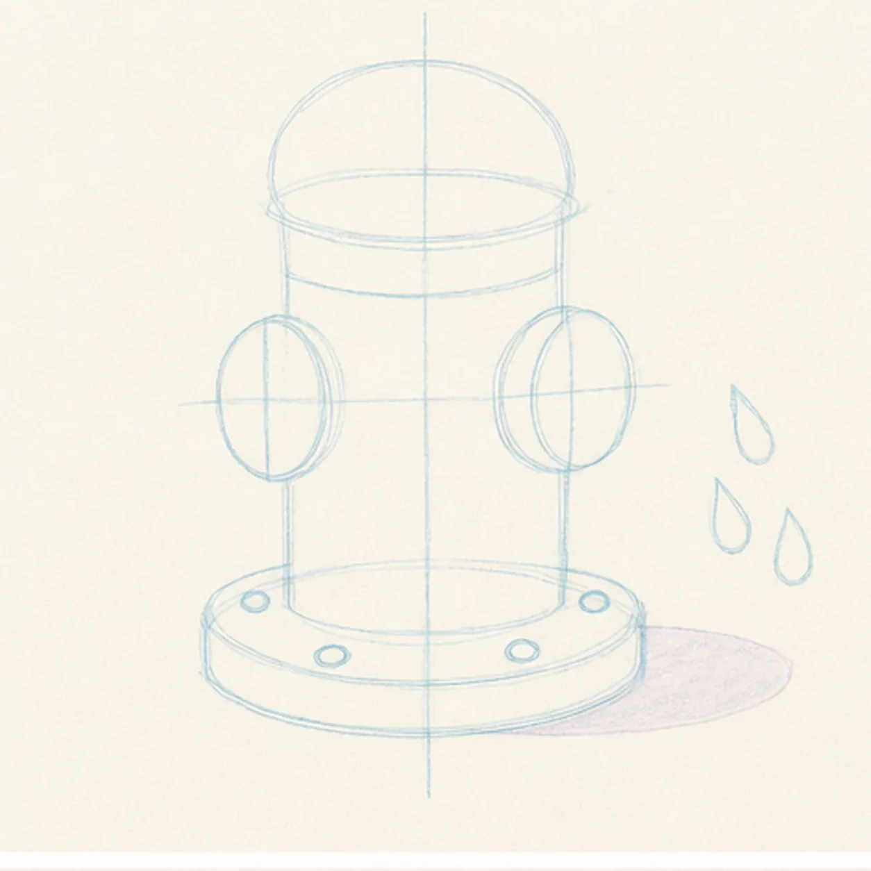 Stack the hydrant guides stage for how to draw a fire hydrant