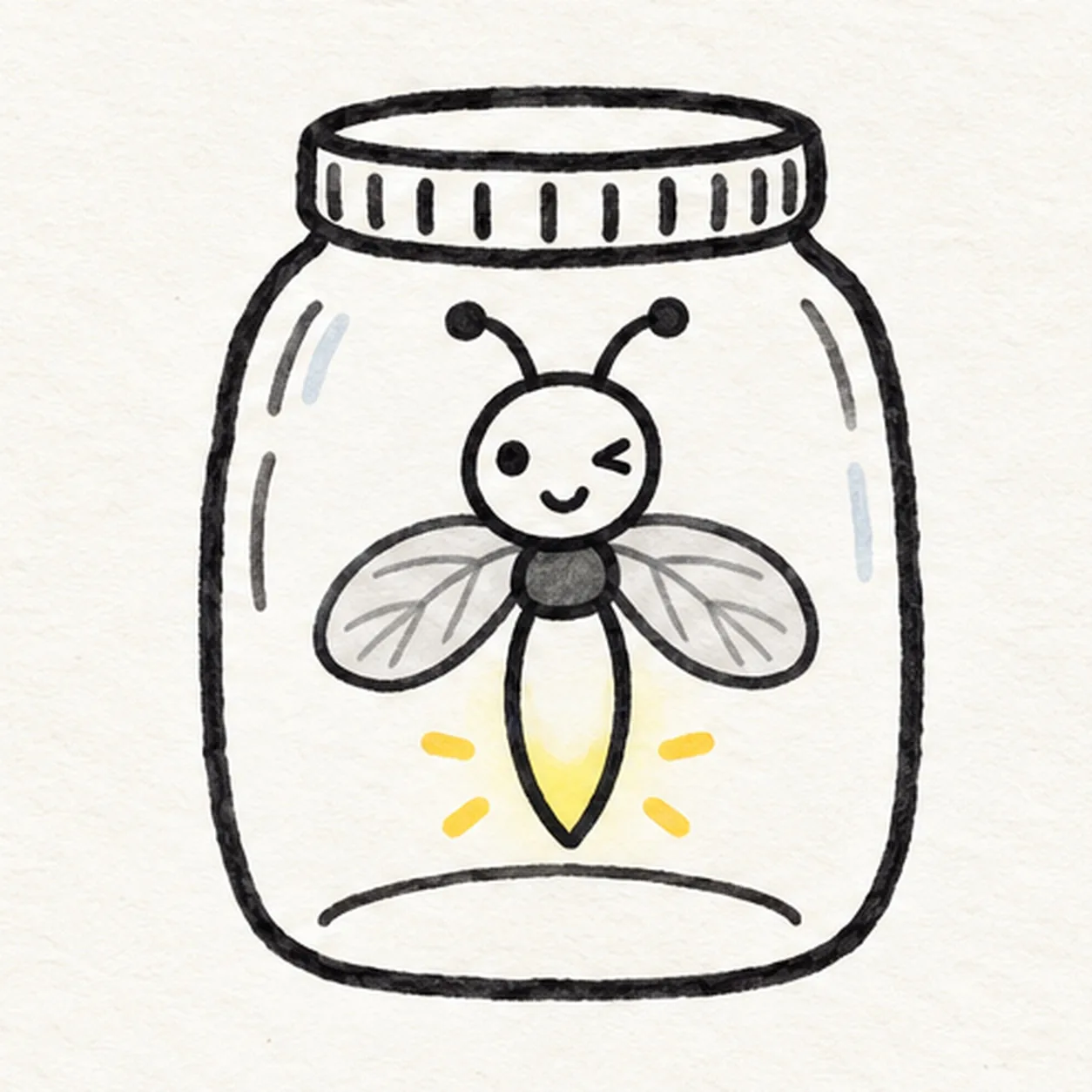 Show the tail glow stage for how to draw a firefly