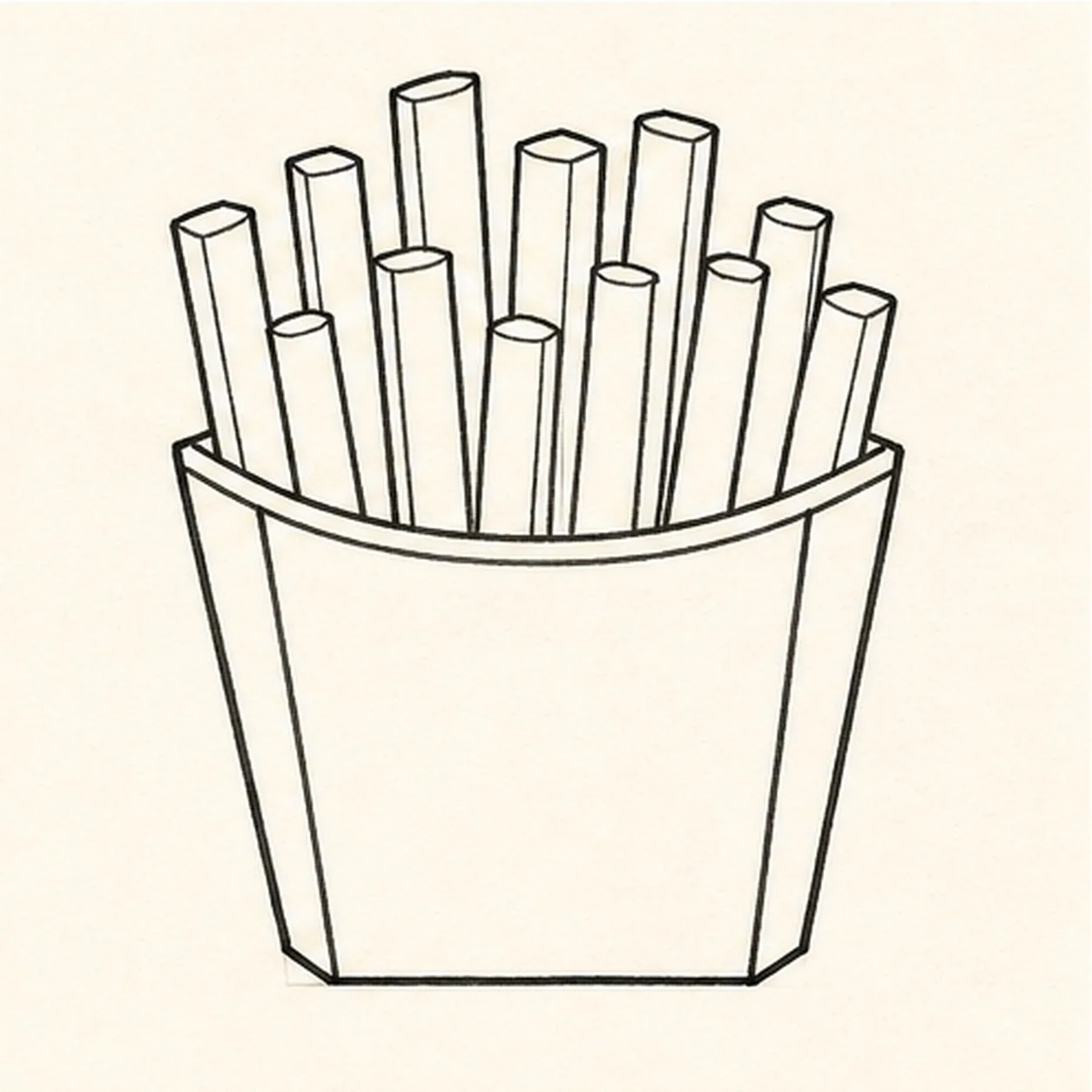 Fold the carton stage for how to draw french fries