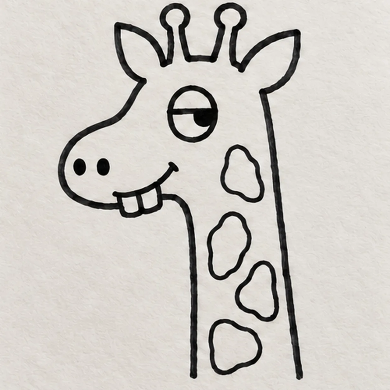 Place the neck spots stage for how to draw a cartoon giraffe portrait