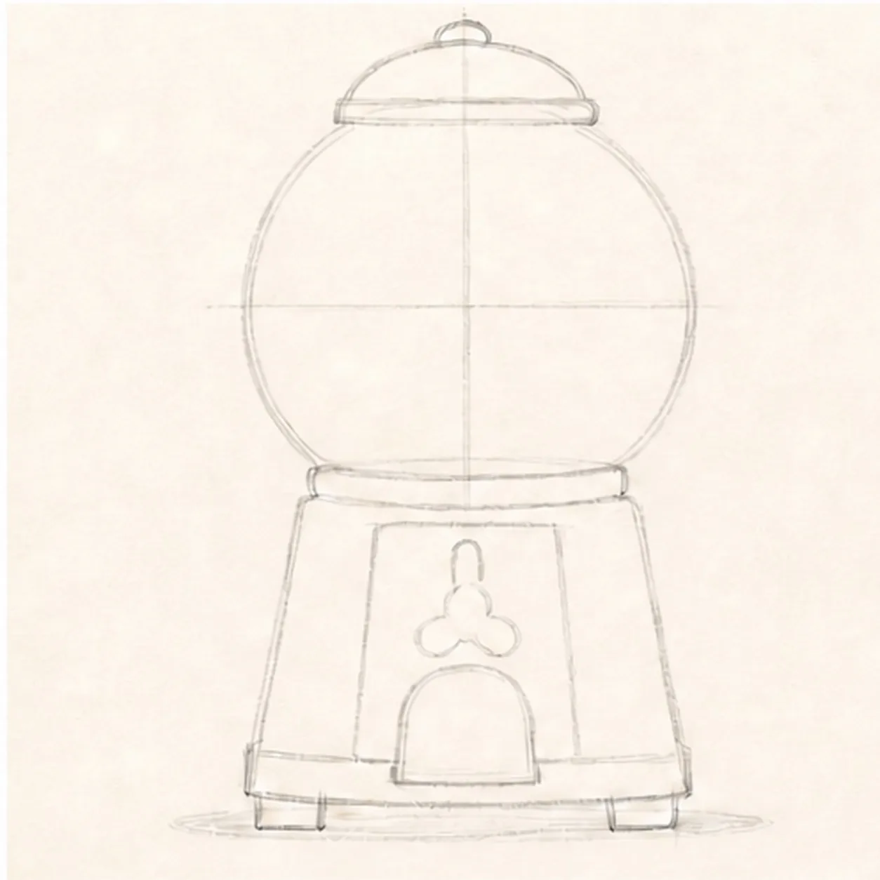 Stack the machine guides stage for how to draw a gumball machine
