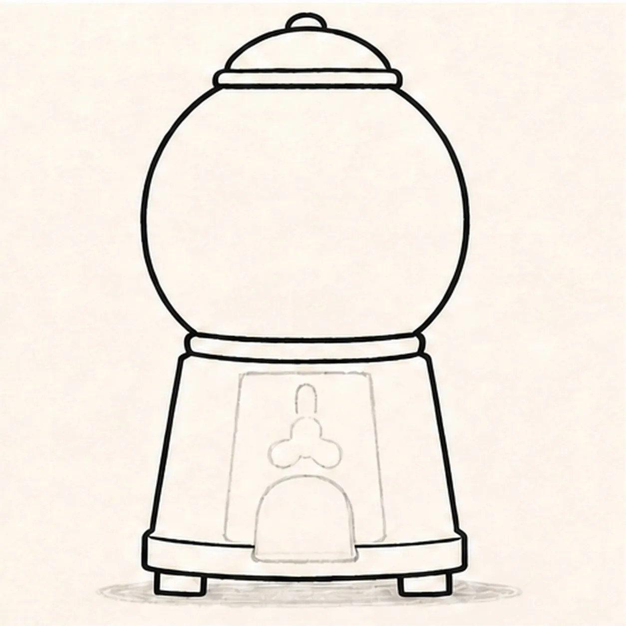 Build the candy-shop silhouette stage for how to draw a gumball machine