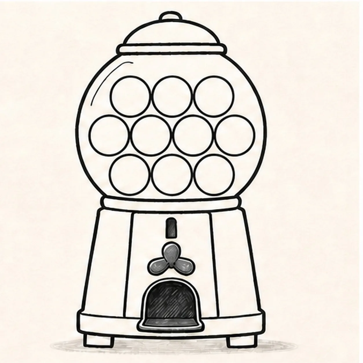 Load the globe and controls stage for how to draw a gumball machine