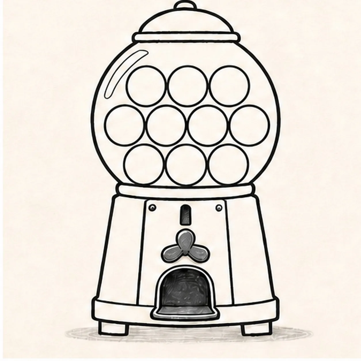 Add glass and cabinet details stage for how to draw a gumball machine