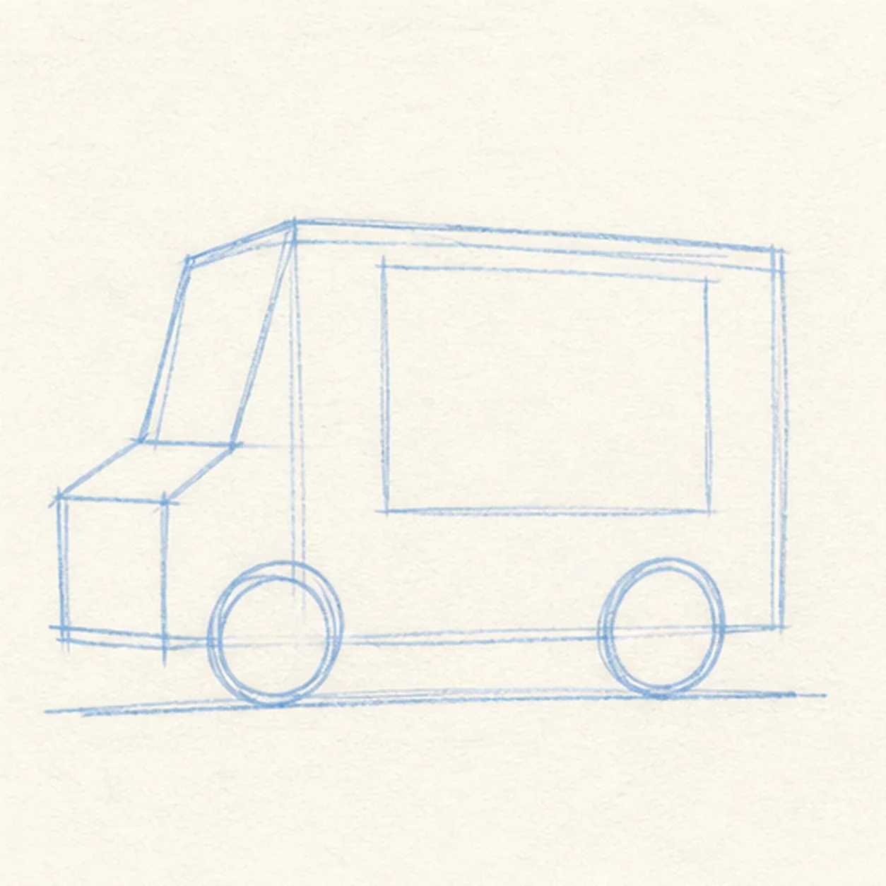 Park the truck guides stage for how to draw an ice-cream truck