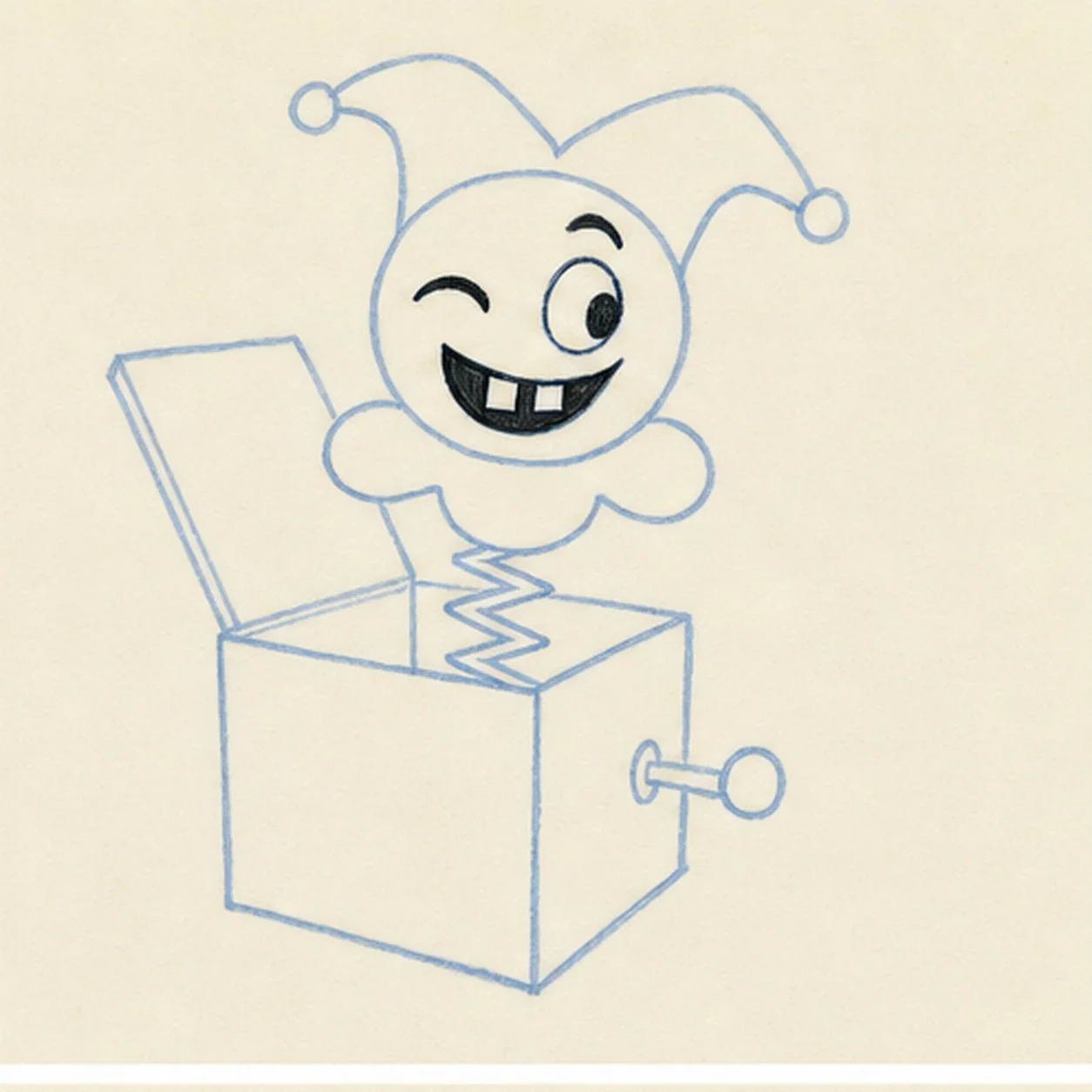Aim the crooked grin stage for how to draw a jack-in-the-box