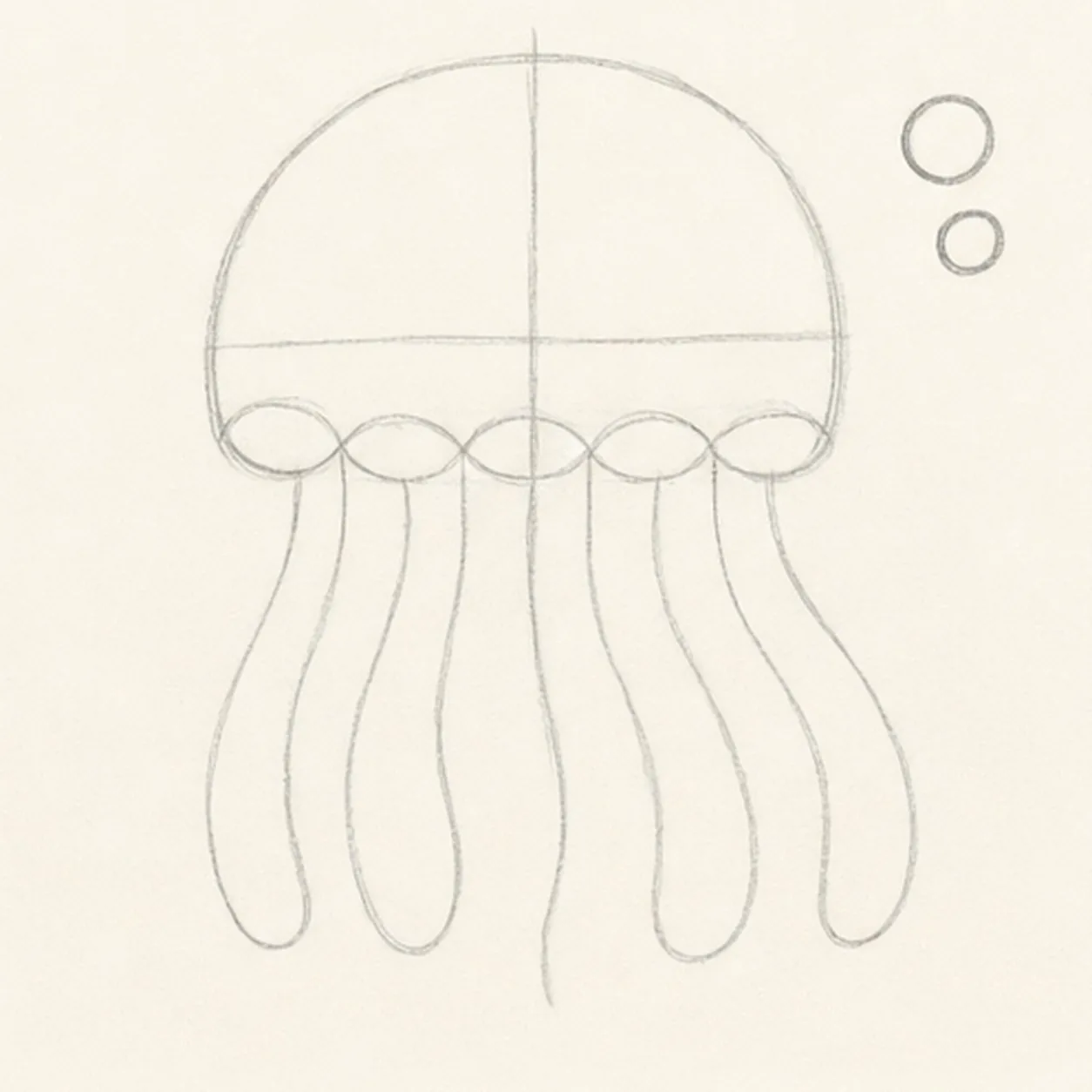 Float the jellyfish guides stage for how to draw a jellyfish