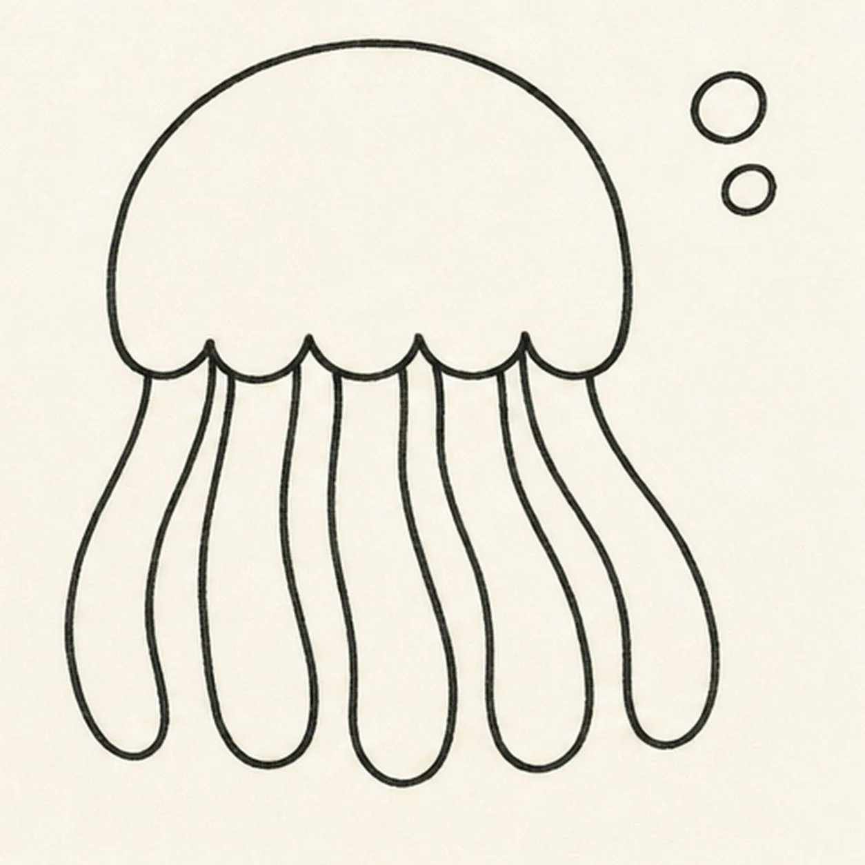 Shape the floating silhouette stage for how to draw a jellyfish