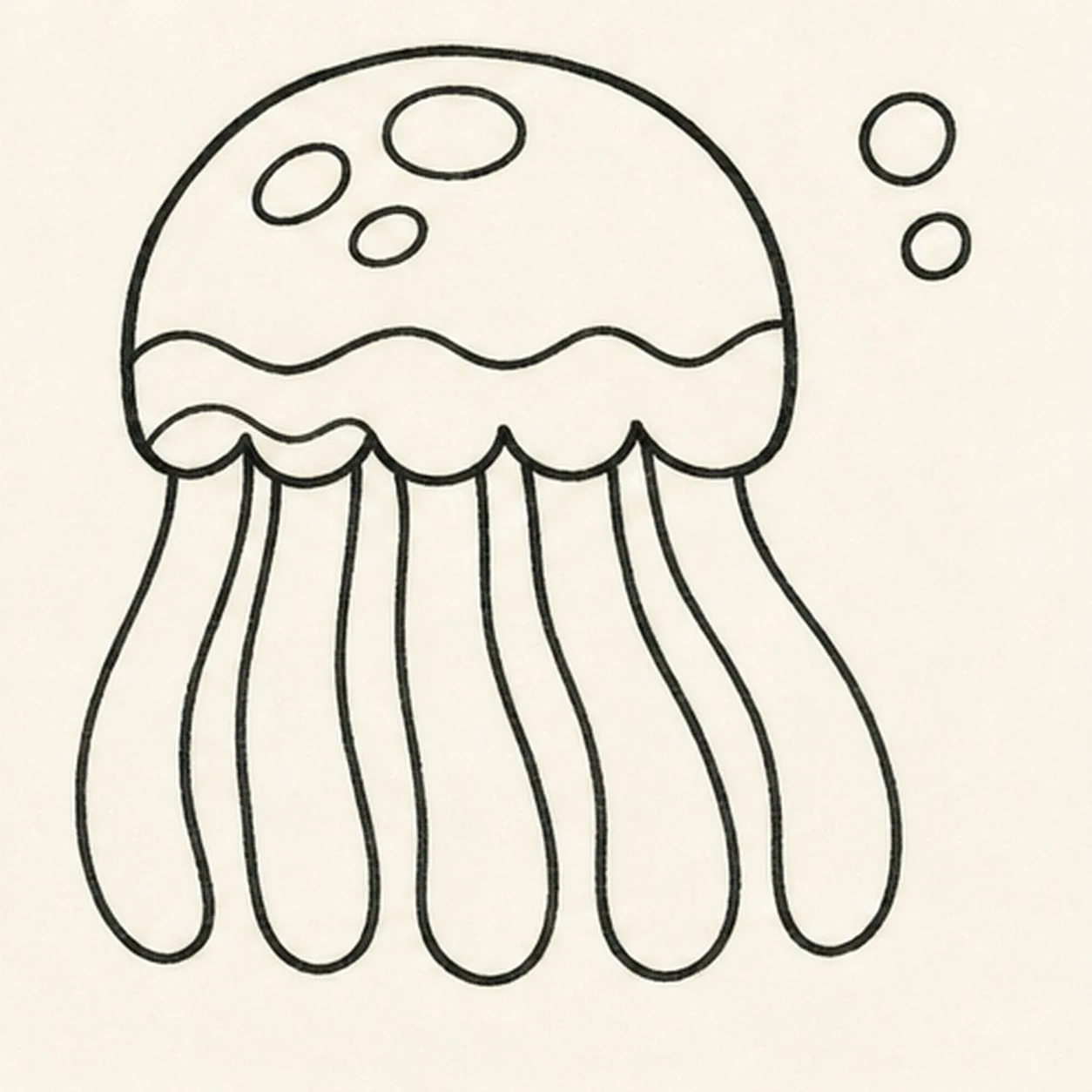 Build the bell pattern stage for how to draw a jellyfish