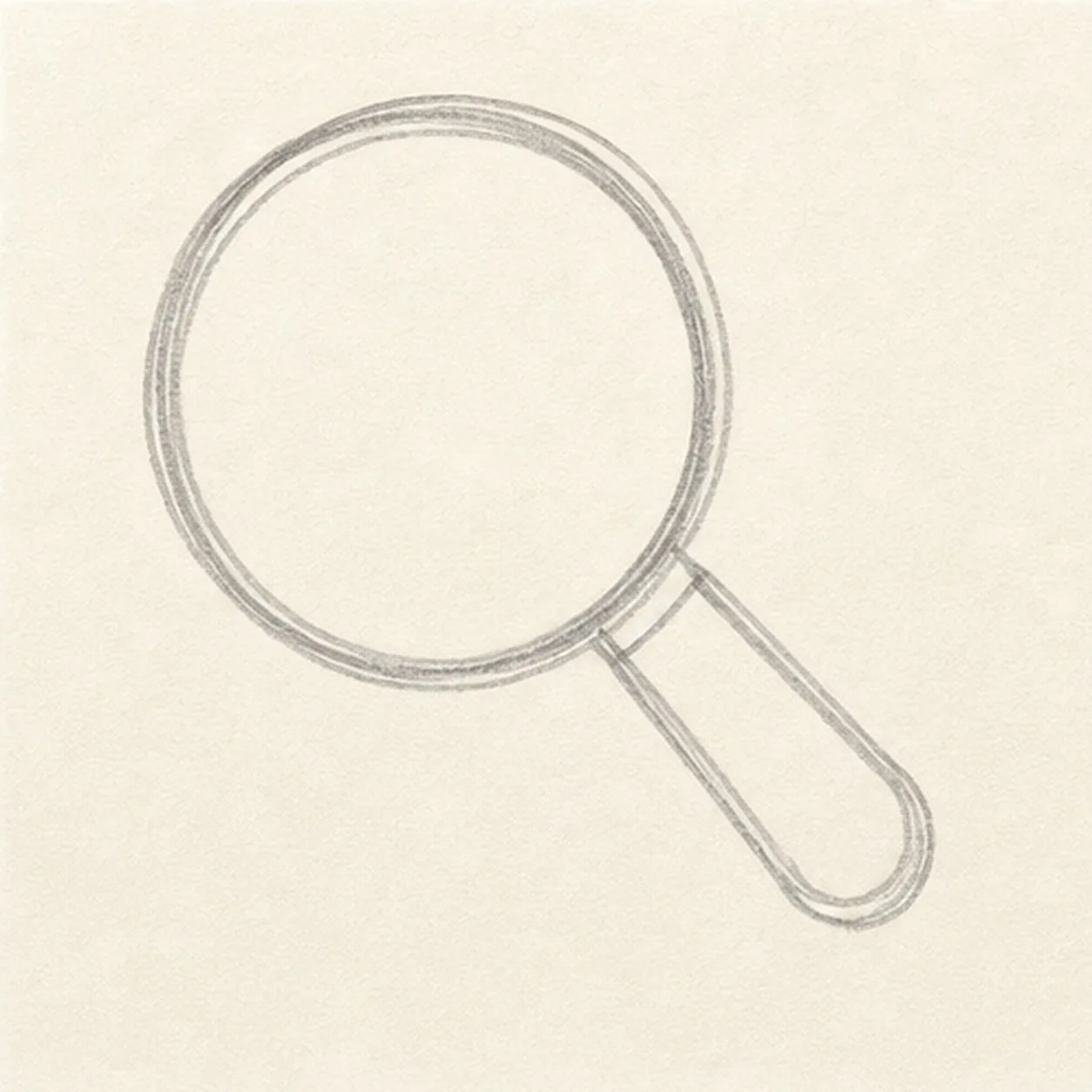 Block lens and handle stage for how to draw a magnifying glass