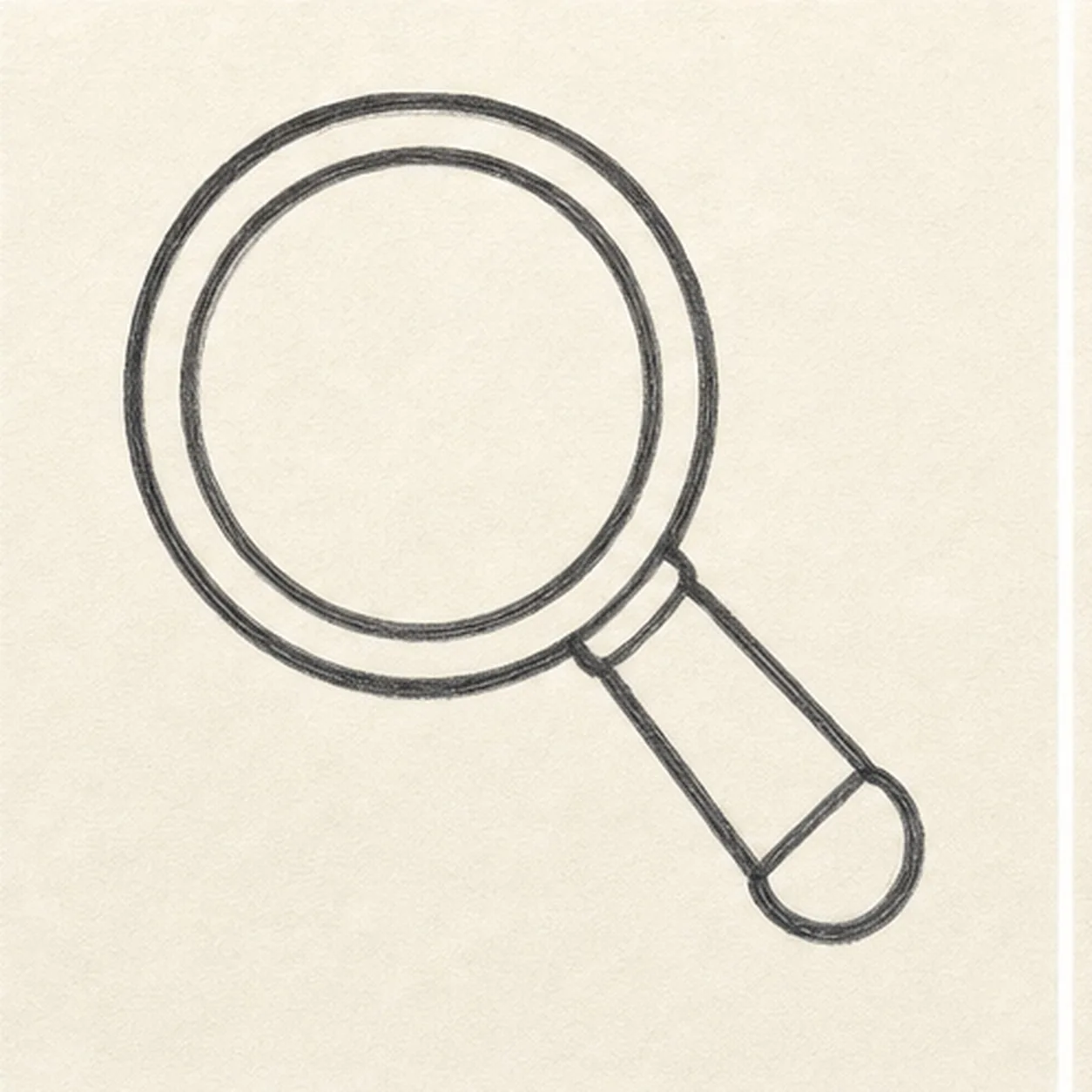 Thicken the rim stage for how to draw a magnifying glass
