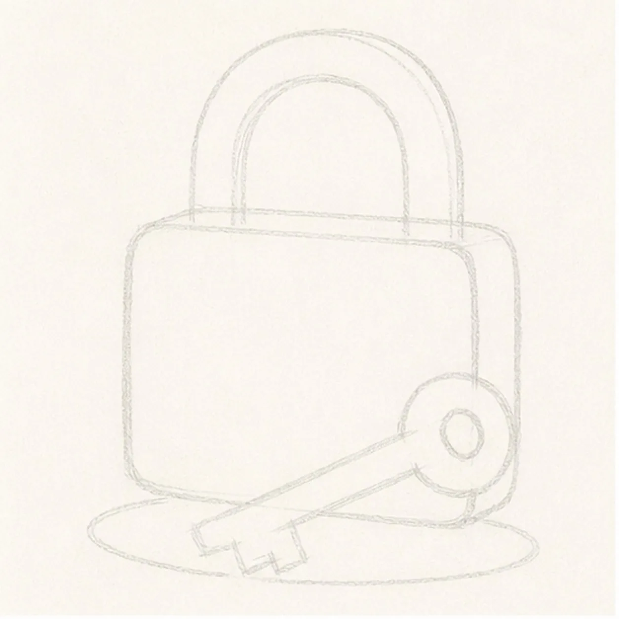Block the lock and key stage for how to draw a padlock and key