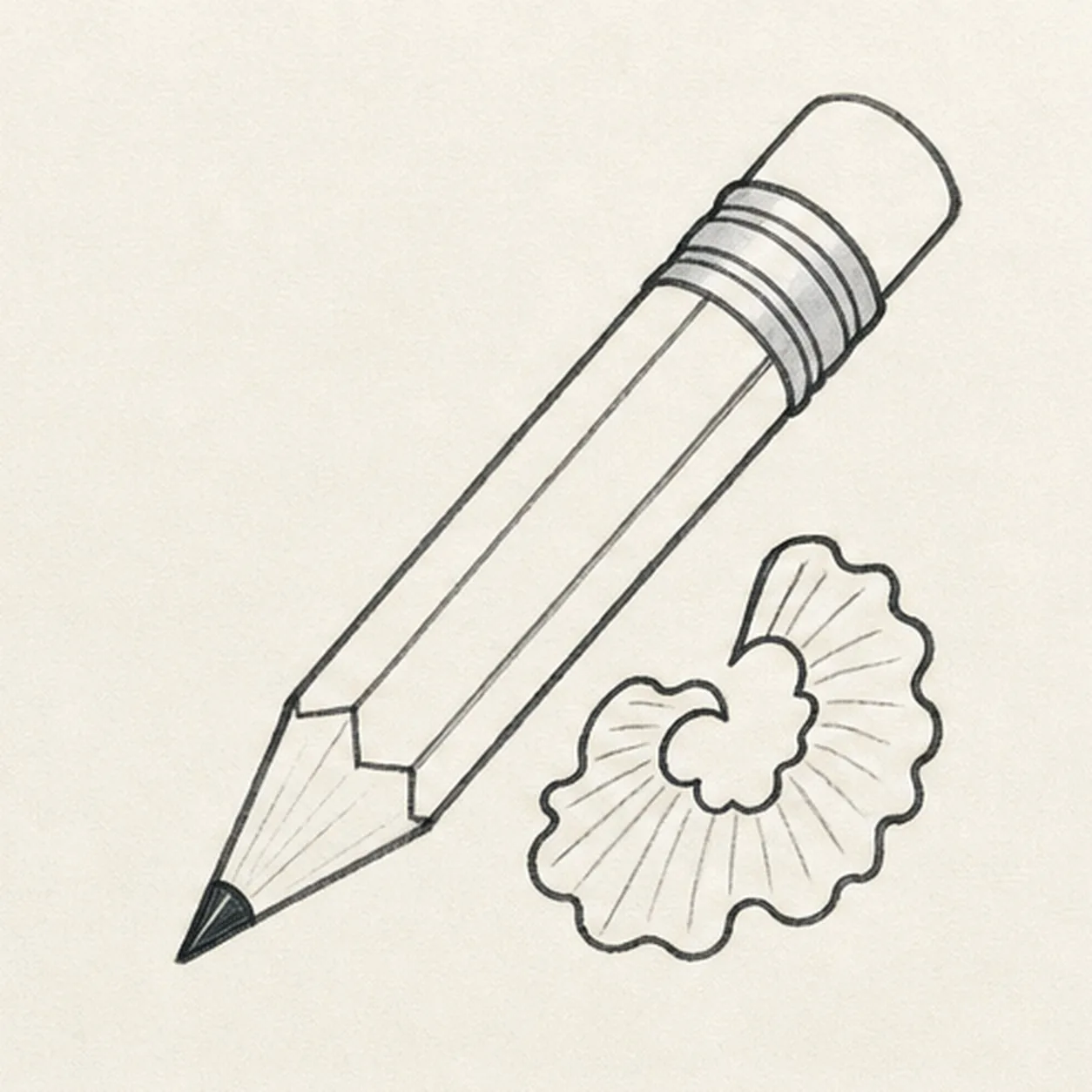 Add point and ferrule stage for how to draw a pencil with shavings