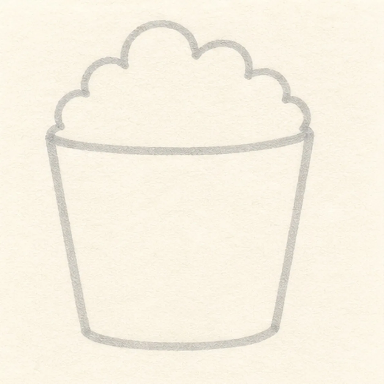Pile up the popcorn stage for how to draw a popcorn bucket