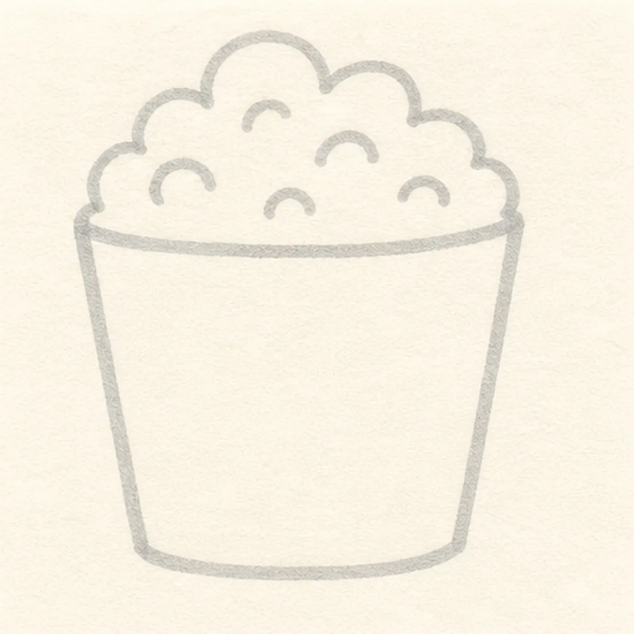 Divide the kernel lobes stage for how to draw a popcorn bucket