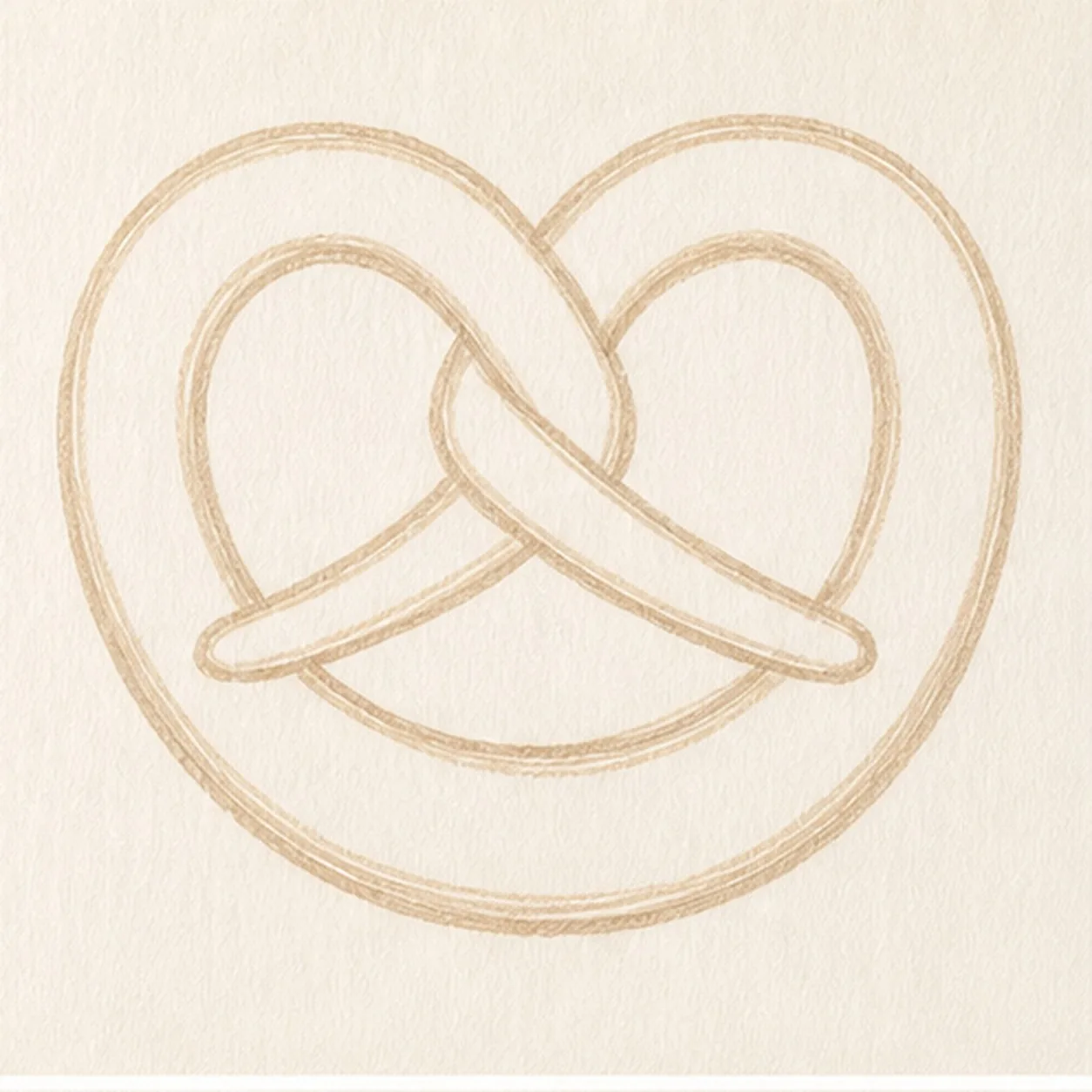 Wrap one thick dough rope stage for how to draw a soft pretzel