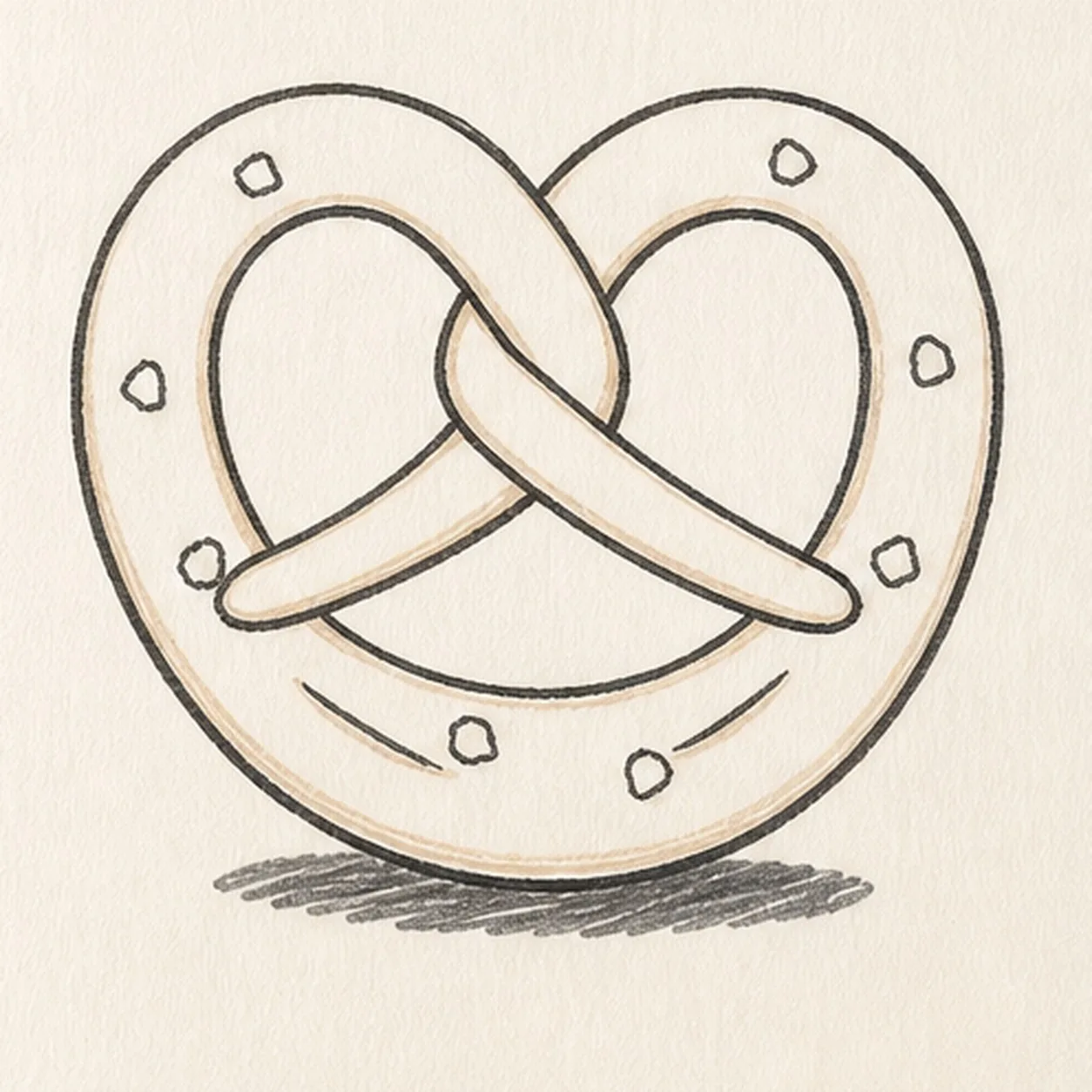Scatter salt and ground the shape stage for how to draw a soft pretzel