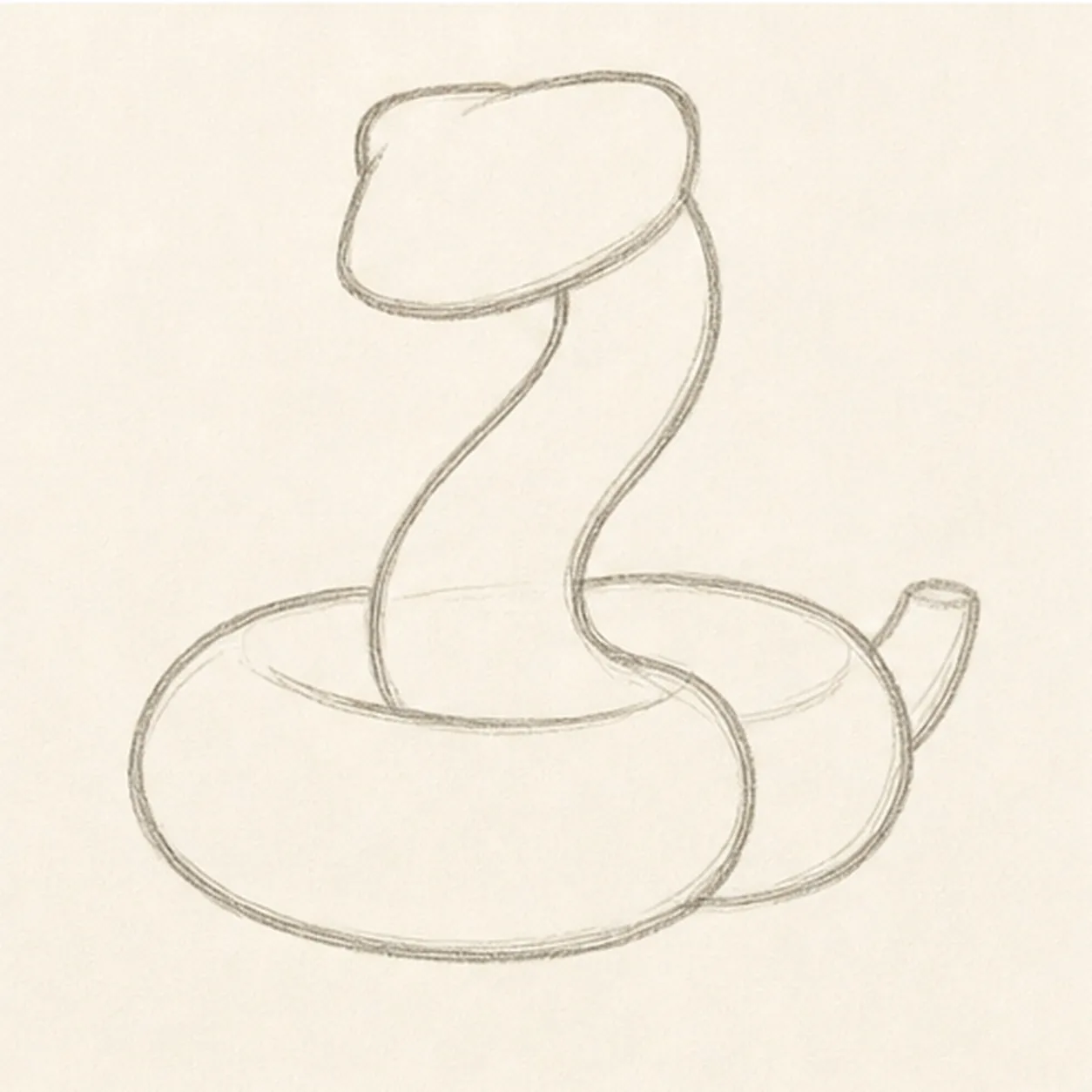Build the snake silhouette stage for how to draw a rattlesnake