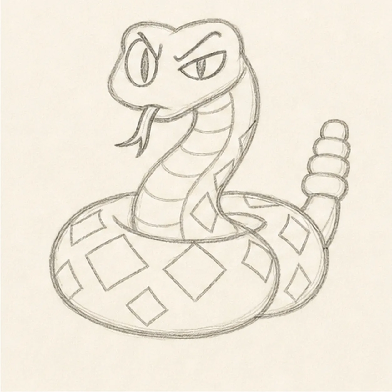 Aim the alert expression stage for how to draw a rattlesnake