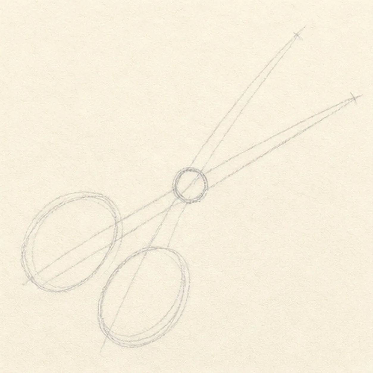 Set the scissors guides stage for how to draw scissors