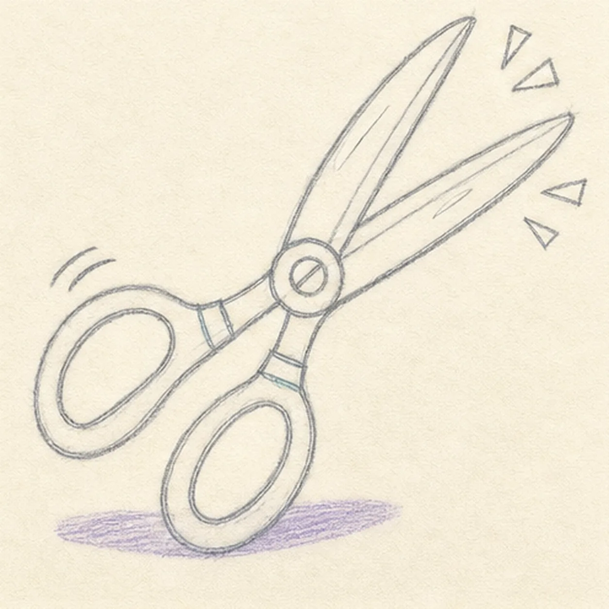 Add the snipping action stage for how to draw scissors