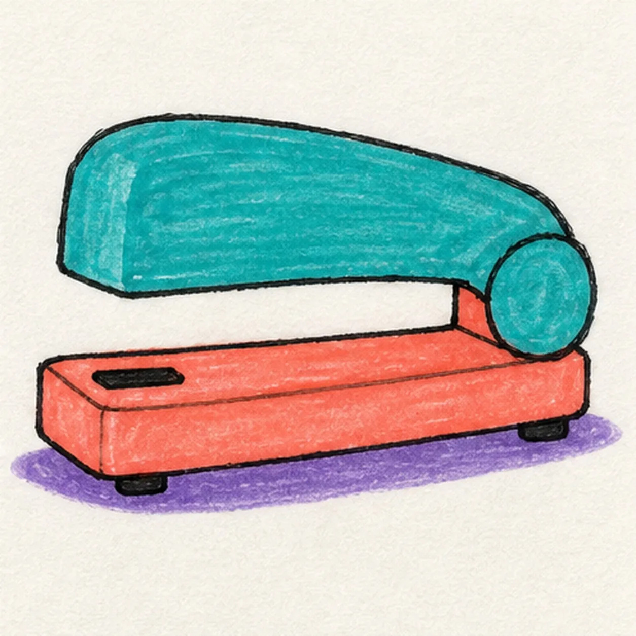 Color around the slot stage for how to draw a cartoon stapler