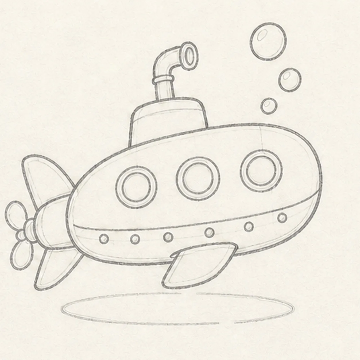 Install windows and hardware stage for how to draw a cartoon submarine