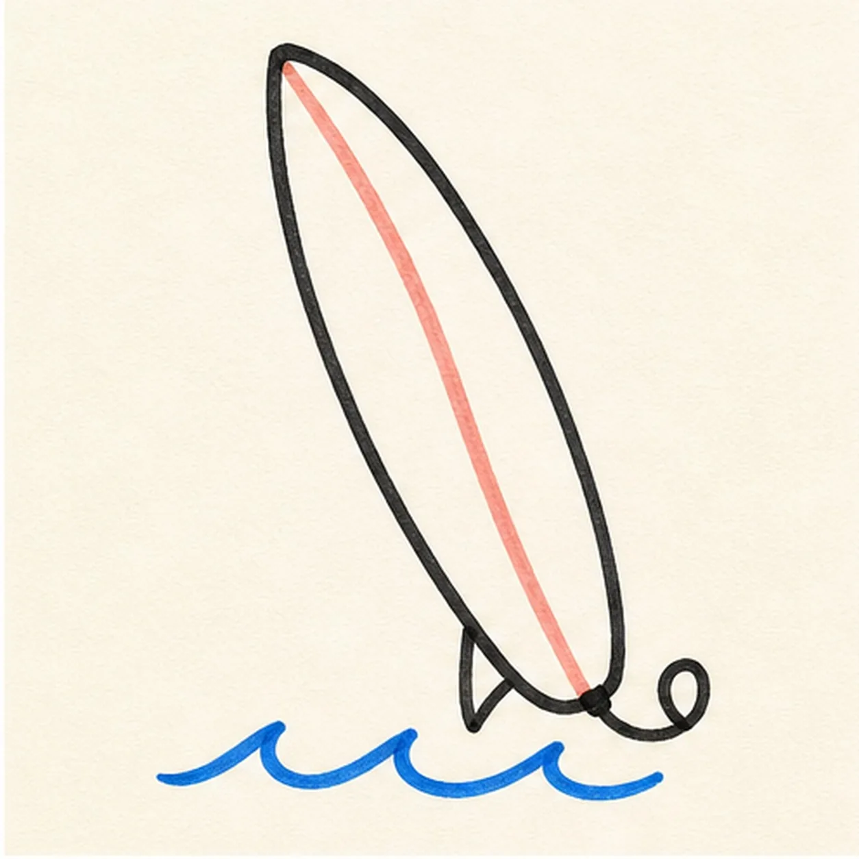 Tuck in small waves stage for how to draw a surfboard