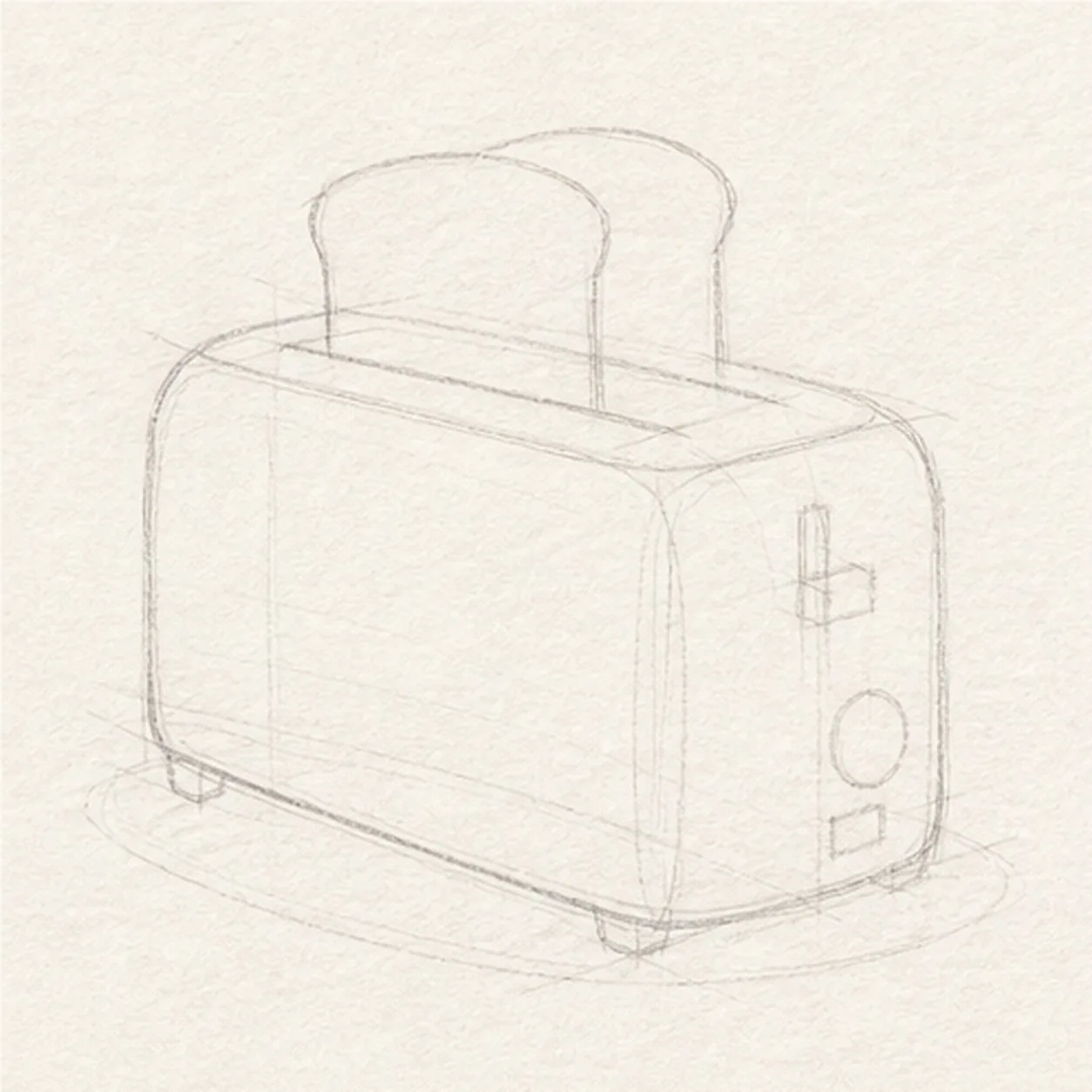 Block the toaster and toast stage for how to draw a popping toaster
