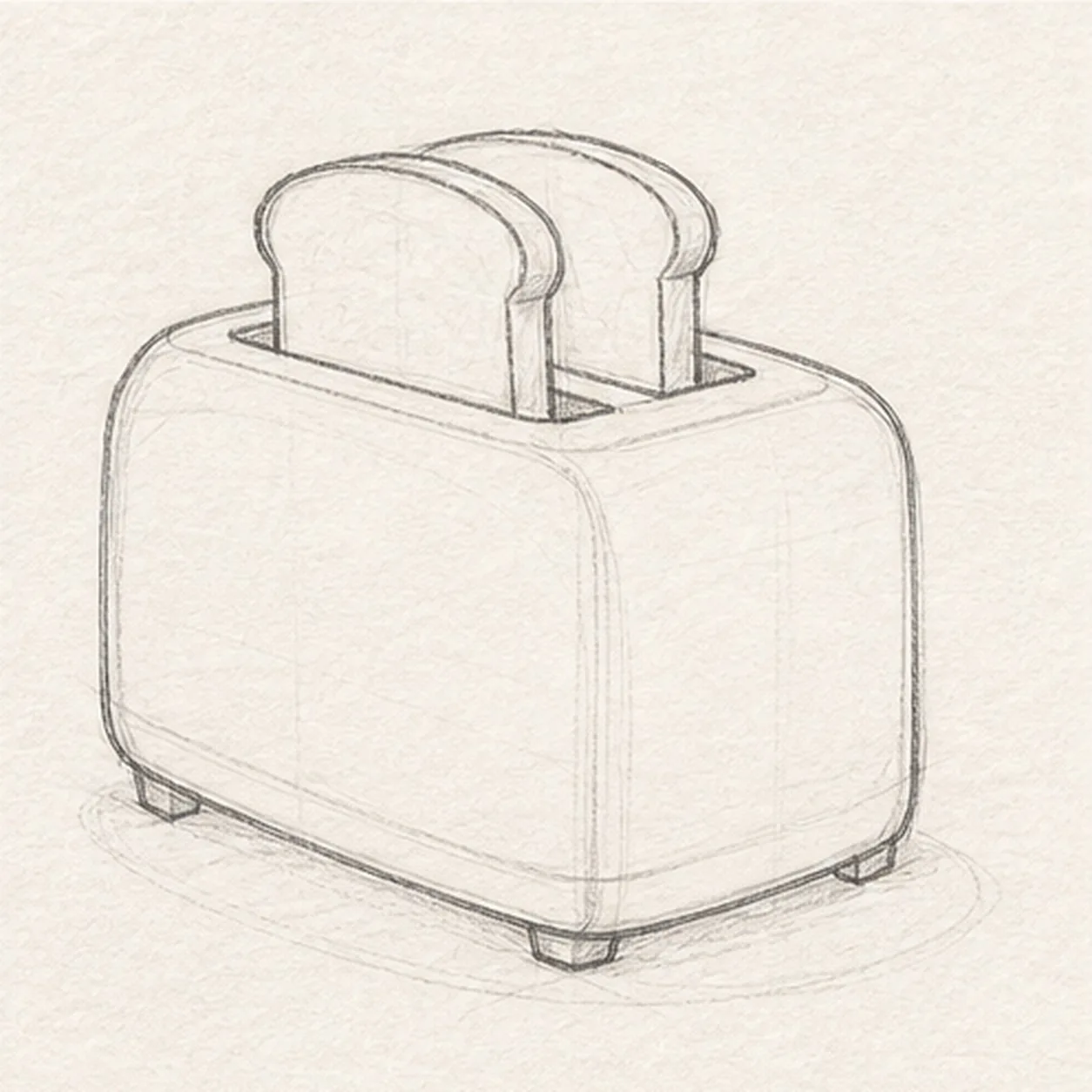 Shape the breakfast silhouette stage for how to draw a popping toaster