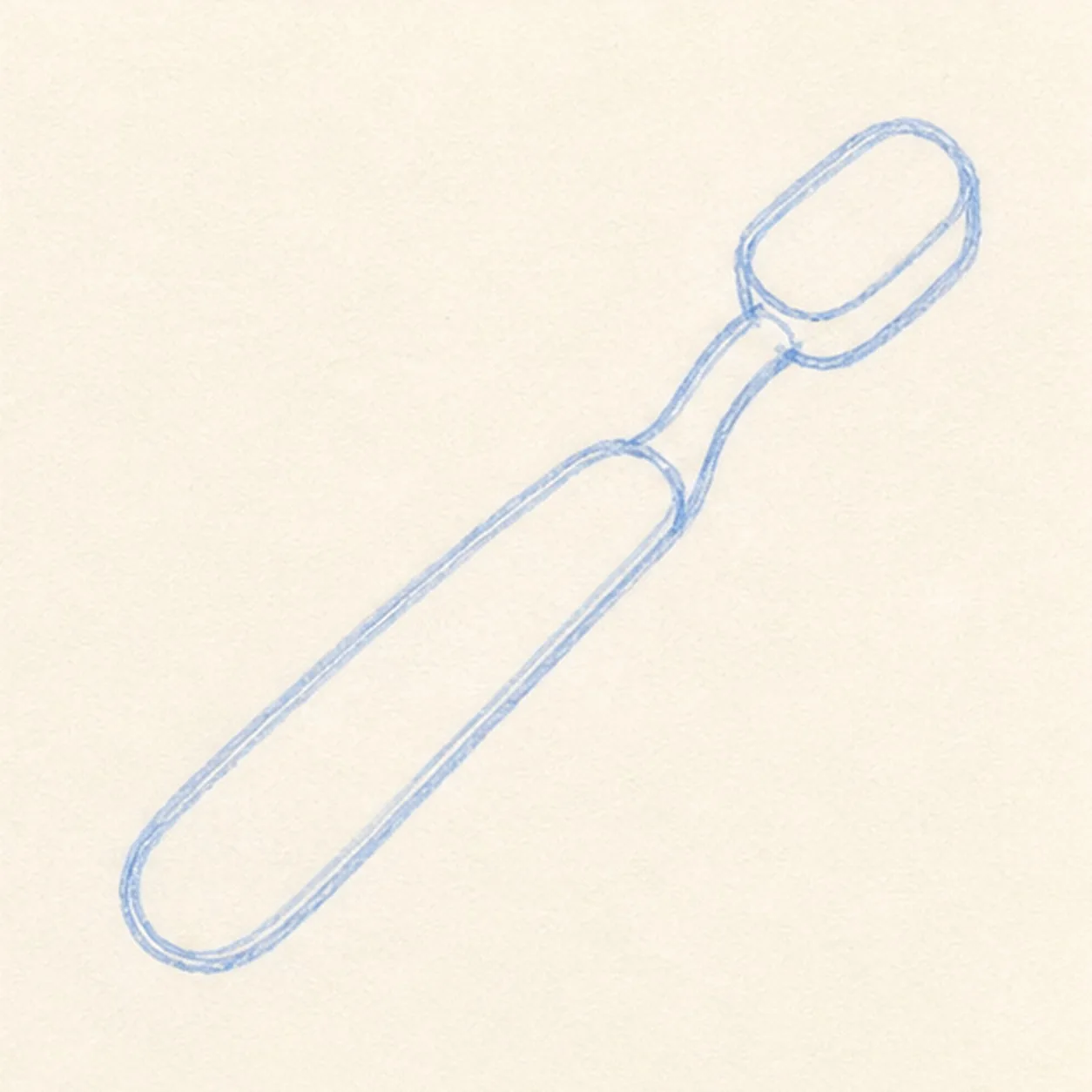 Bend the neck stage for how to draw a toothbrush