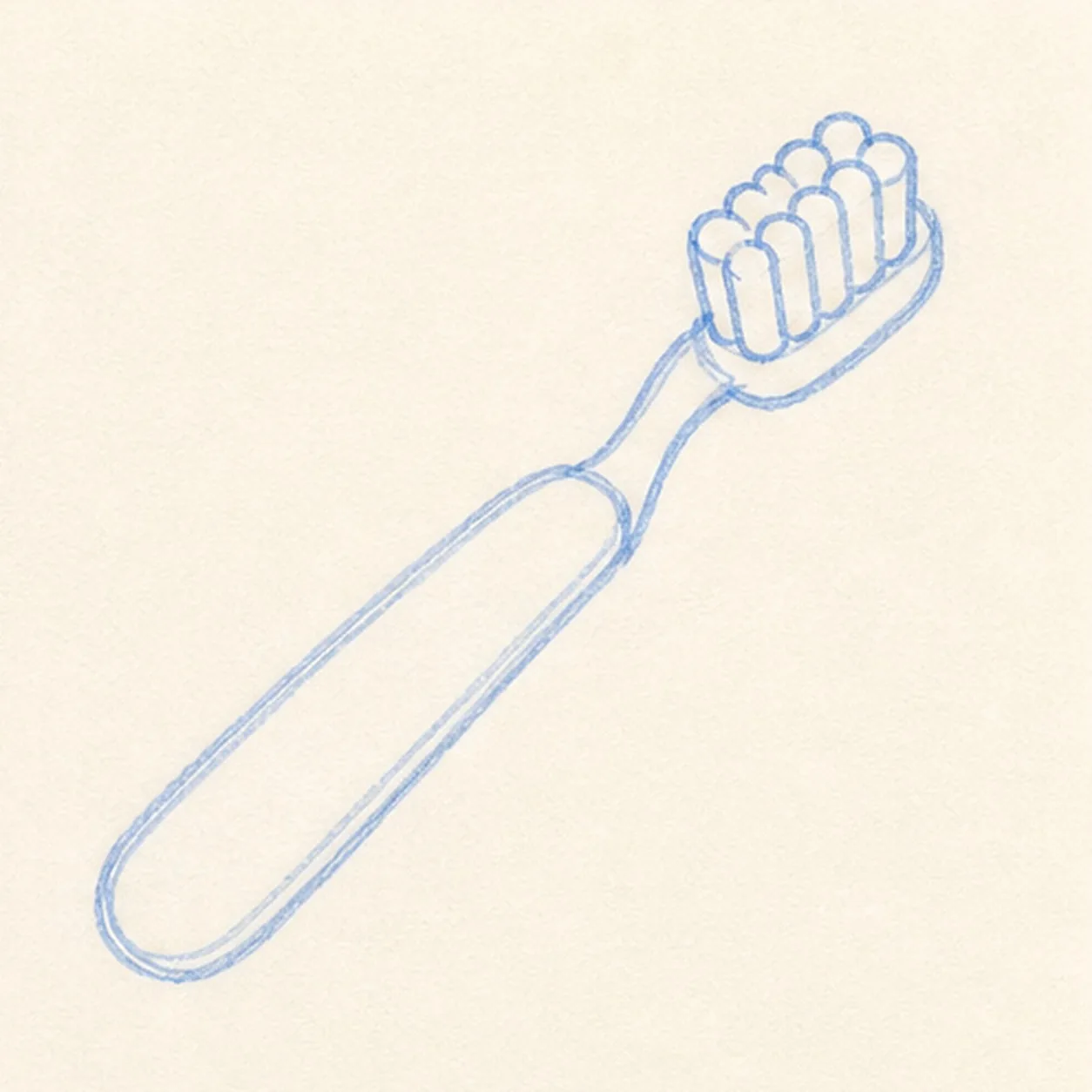 Stack the bristles stage for how to draw a toothbrush