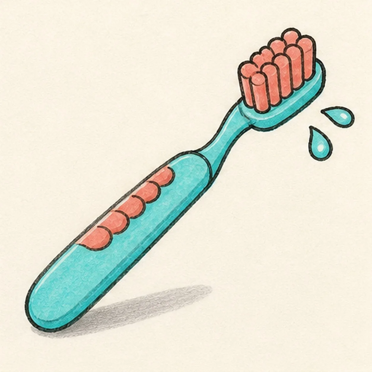 Color the toothbrush stage for how to draw a toothbrush